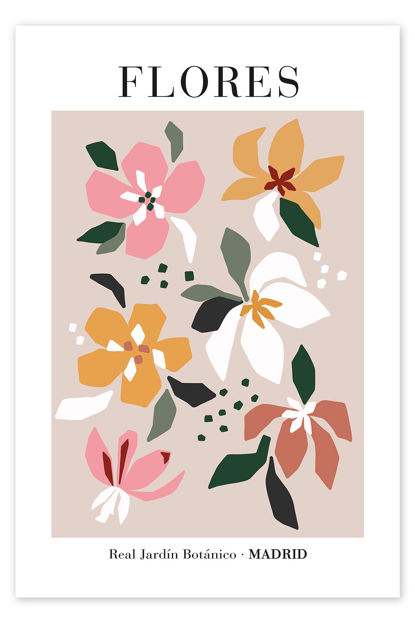 Posterlounge Poster Sisi And Seb, Flores - Blumen im Botanischen Garten, Wohnzimmer Boho Grafikdesign