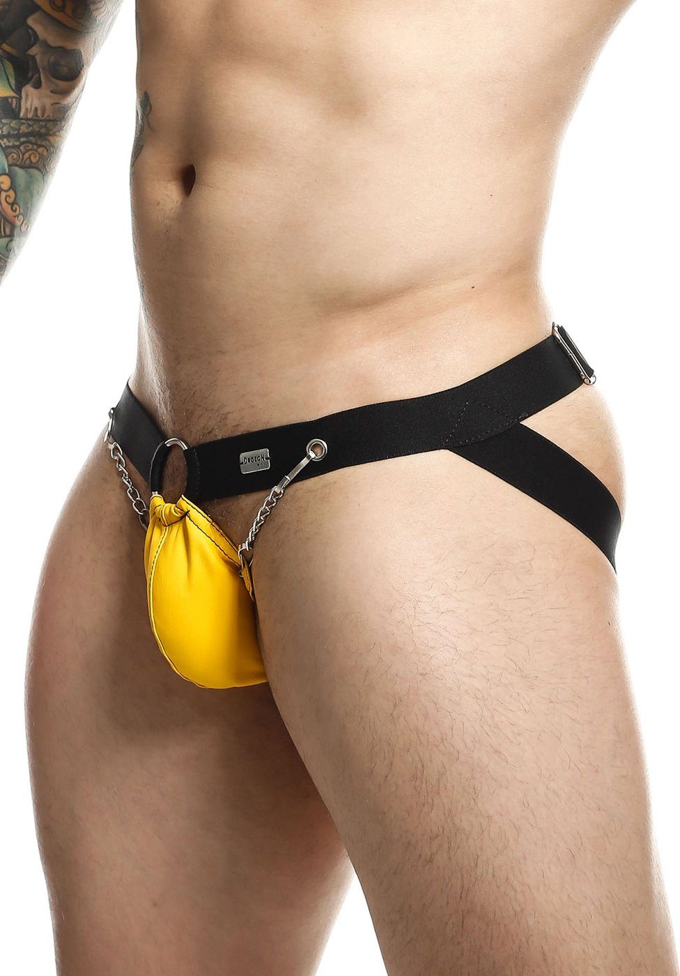 String DNGEON Jockstrap mit Ketten Pofrei - gelb