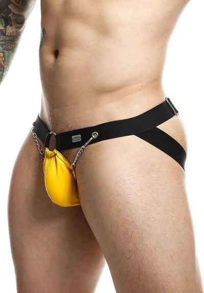 MOB Eroticwear String DNGEON Jockstrap mit Ketten Pofrei - gelb