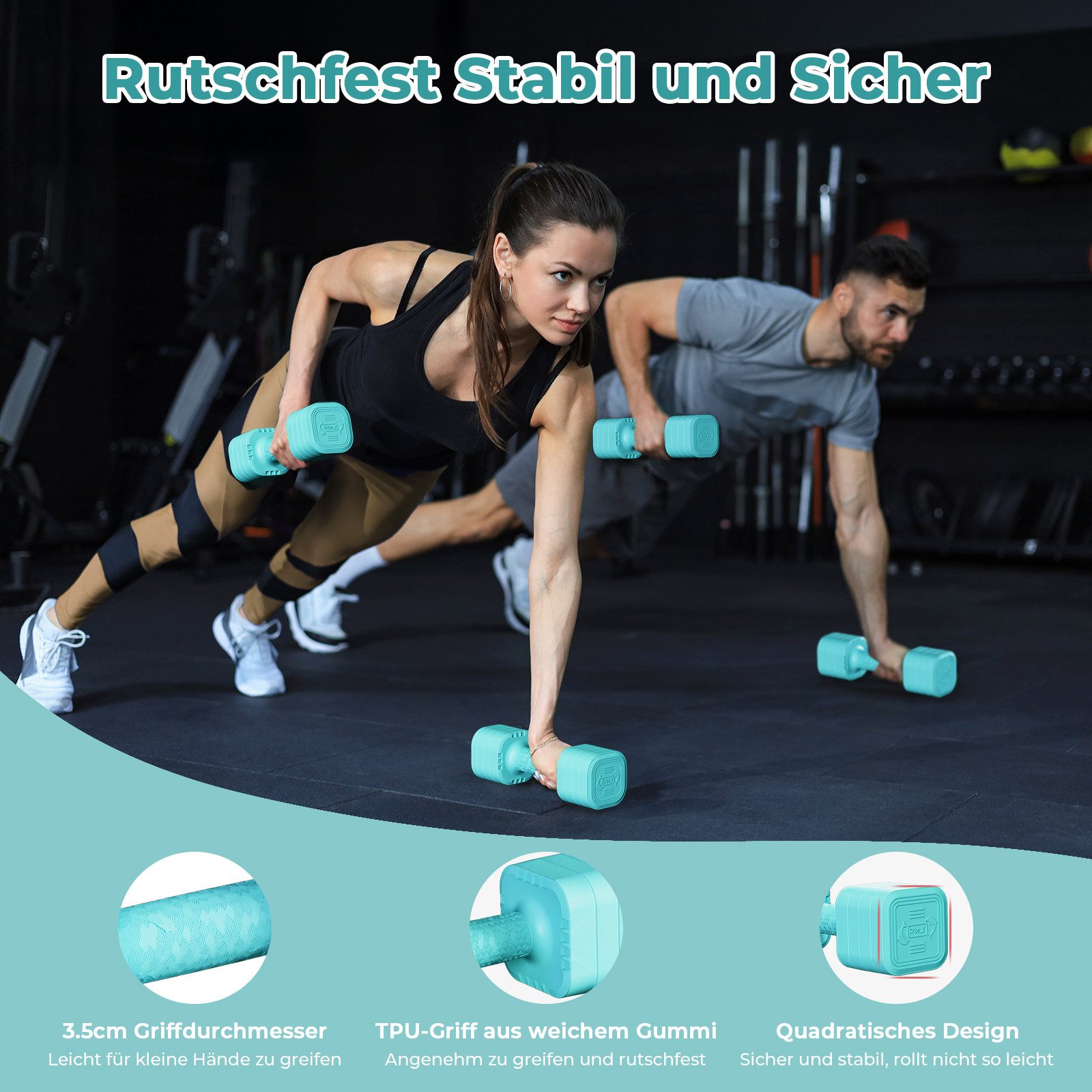 Dripex Hantel-Set verstellbare Hanteln Set 2er 2,5kg/5kg, justierbare 6 Hantelplatten