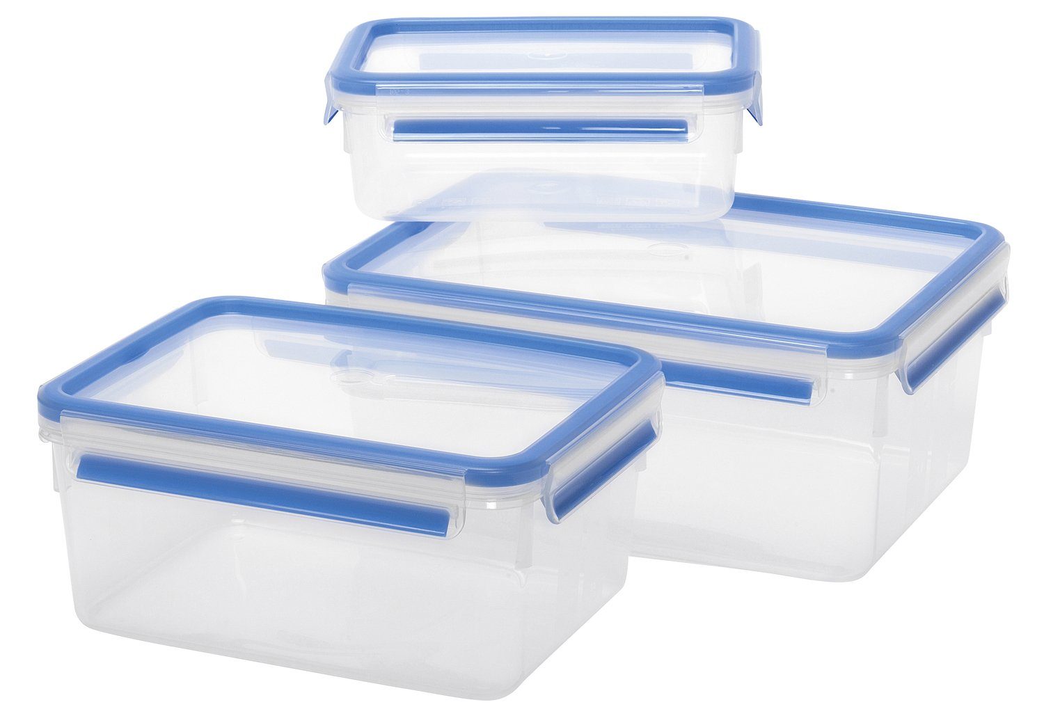 Frischhaltedosen Frischhaltedose & Set "Clip (3-tlg) Emsa Emsa Close", blau/transparent