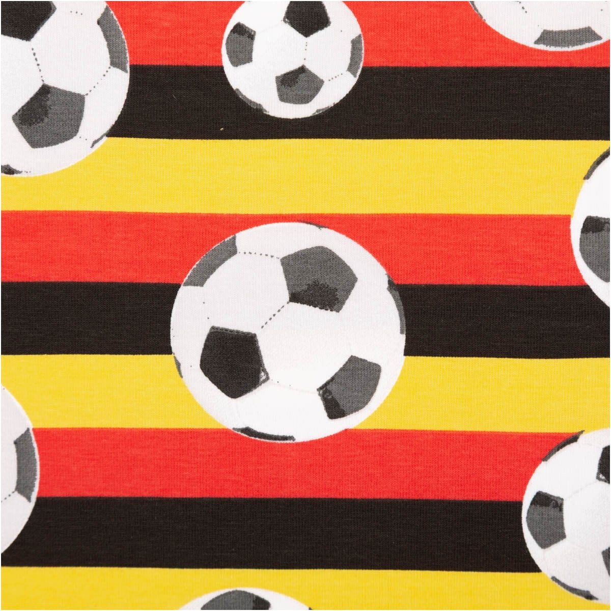 SCHÖNER LEBEN. Stoff Jersey Stoff Fußball Deutschlandfarben Meterware 145 cm, allergikergeeignet