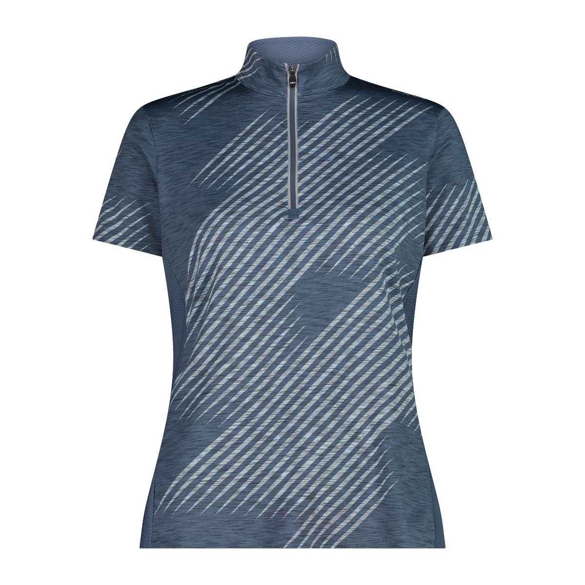CMP Radtrikot Meliertes Radshirt Damen RV blau