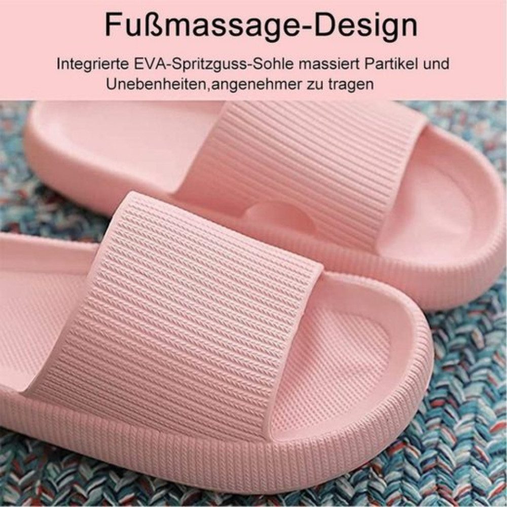 Blusmart Damen Herren Badeschuhe Badepantolette (EVA Rutschfest Pantoletten, Dicke Sohle bequeme) für Badezimmer, Schlafzimmer, Wohnzimmer, Strand, Freizeit – Bild 3 von 5