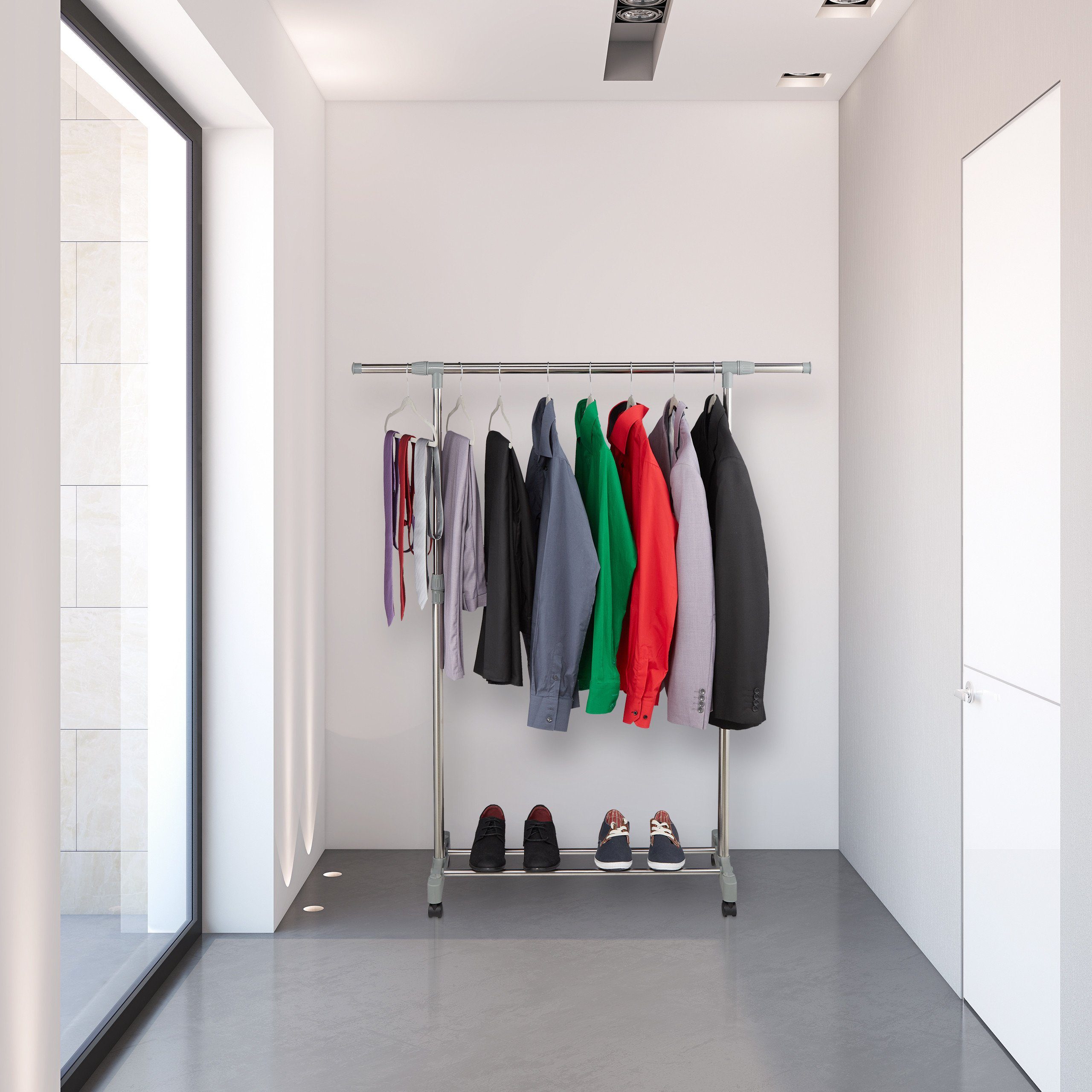 relaxdays Kleiderständer ausziehbar auf Rolle günstig online kaufen