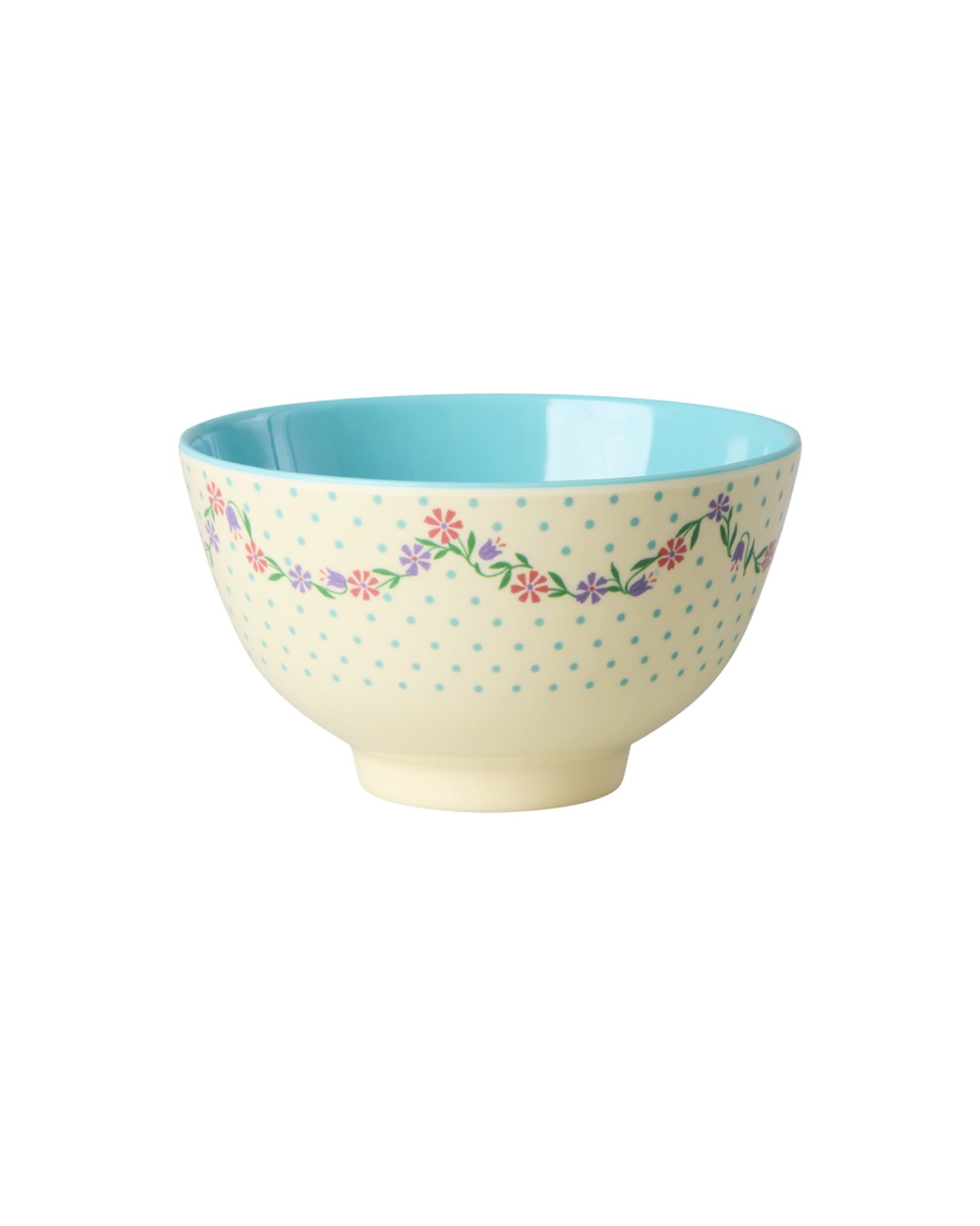 rice Schüssel Rice Melamin Schüssel - Dots and Flowers Motiv Creme 300ml, Melamin, (1-tlg)