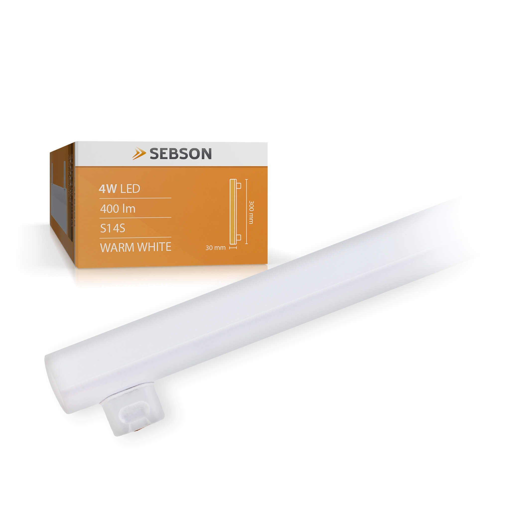 SEBSON LED-Leuchtmittel LED Lampe S14S 30cm, 4w 400lm, warmweiß, LED Linienlampe 150°