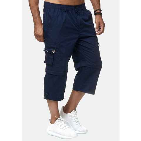 LMC Cargoshorts Cargo Shorts Zip Hose 3/4 Schlupfhose Verstellbare Beinlänge (1-tlg) 2804 in Blau