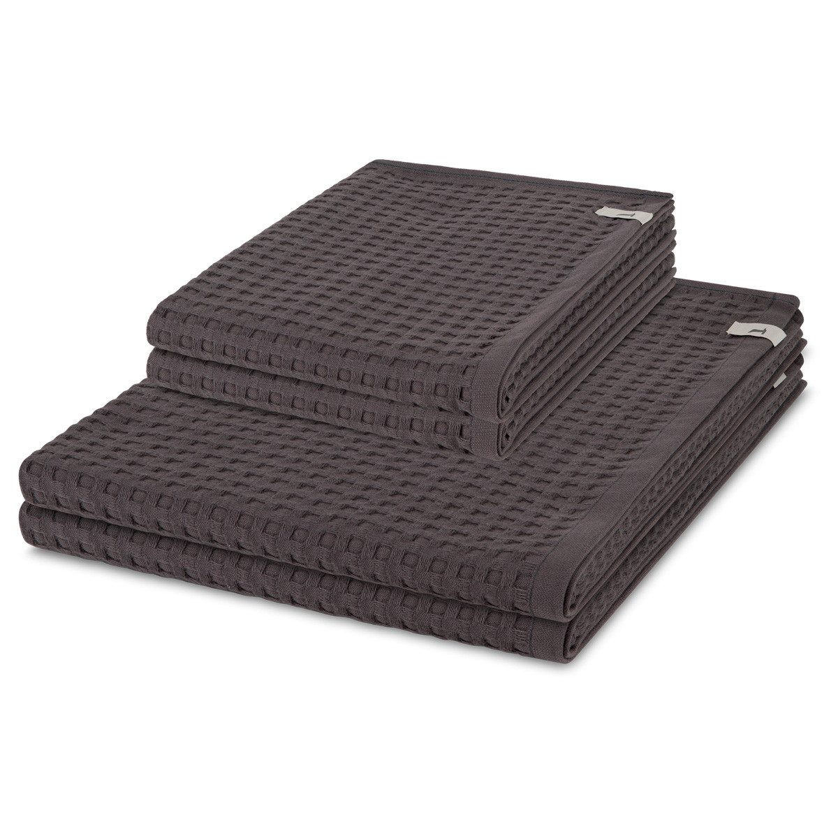 Möve Handtuch Set Piquee, Waffel-Pique (Spar-Set, 4-St), 2 X Handtuch 2 X Duschtuch im Set - Baumwolle - Saugstark