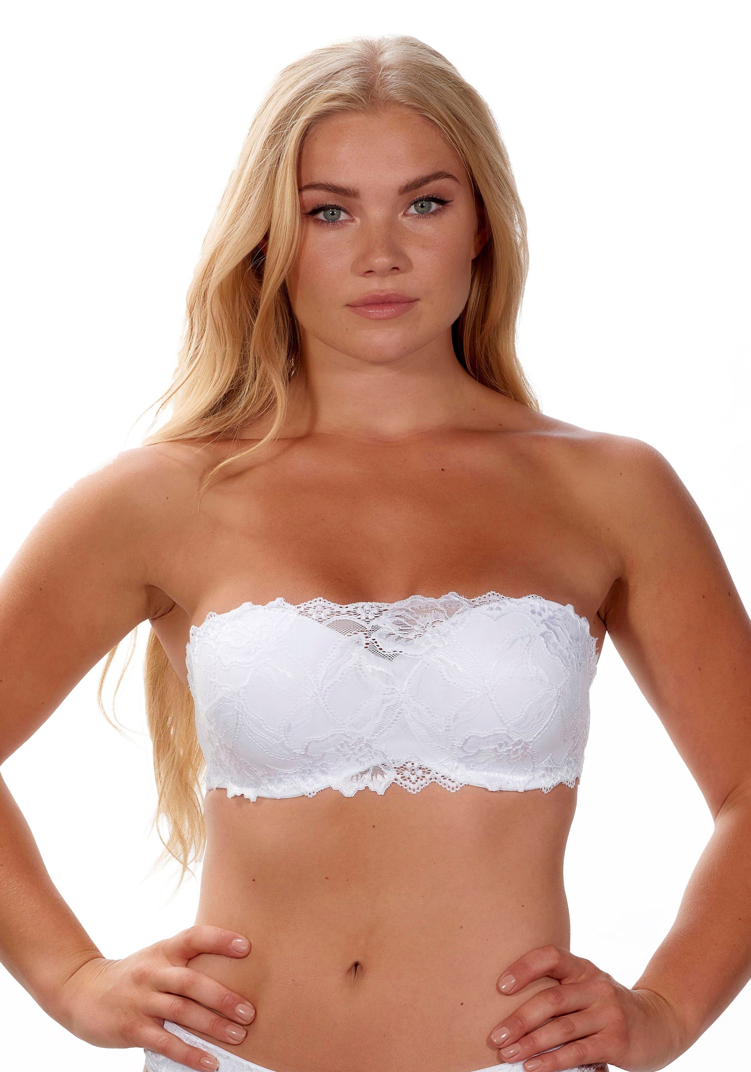 After Eden D-cup & up Bandeau-BH ANNA abnehmbare Träger, mit Schale, mit Bügel, mit Spitze, feminin