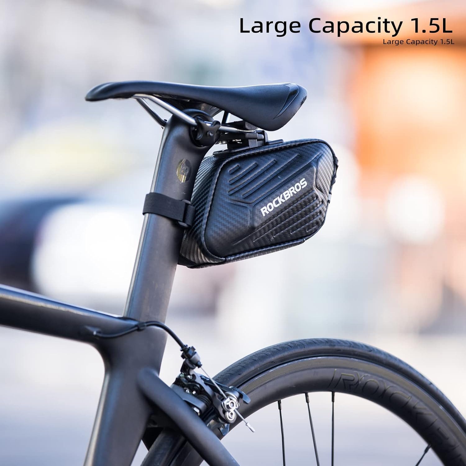ROCKBROS Satteltasche Fahrrad Fahrradsitz Tasche (für MTB Rennrad Faltrad Wasserdicht Kratzfestca.1.5L)