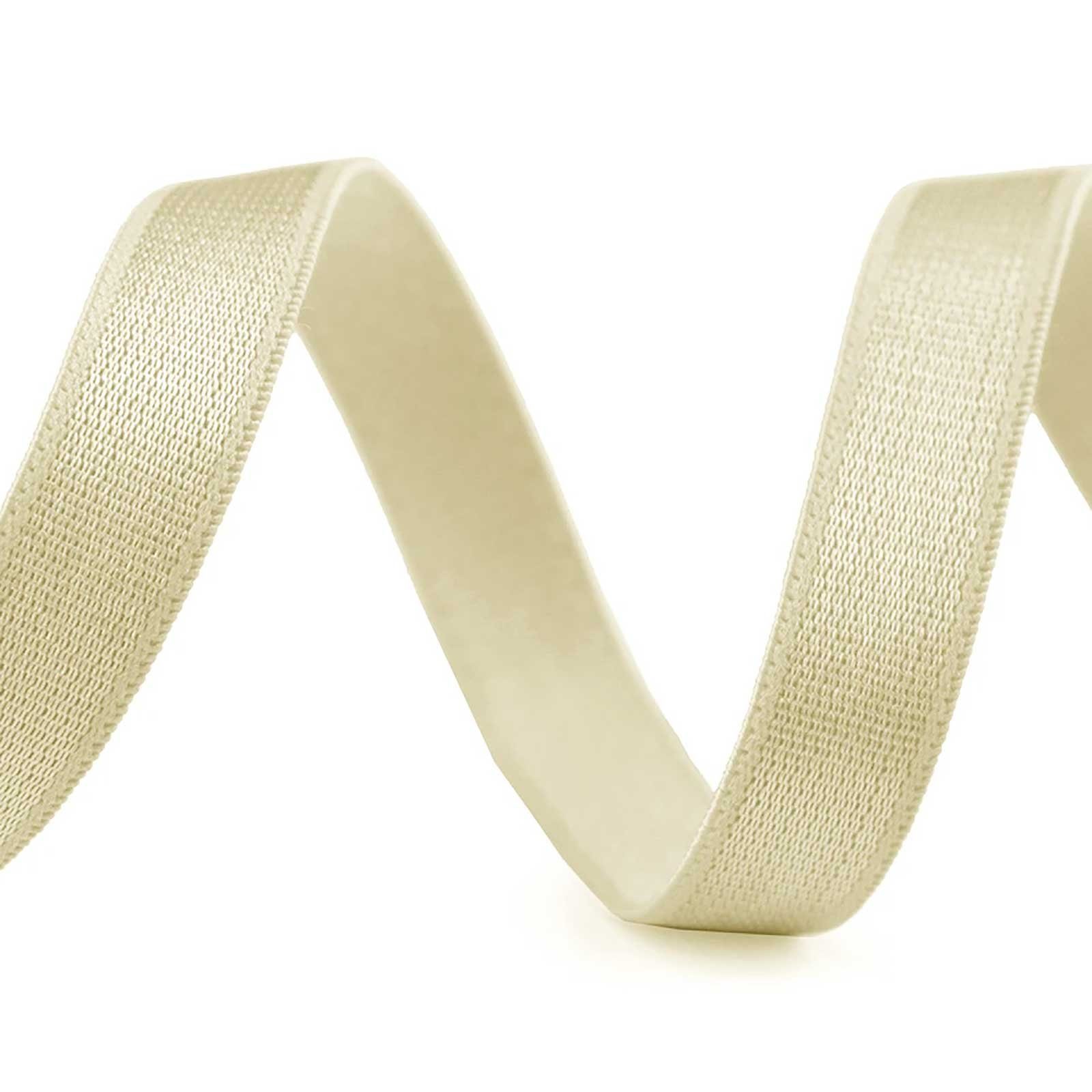 maDDma Gummiband Satin-Gummiband BH-Trägerband ab 1m x 10mm Wäschegummi Seidenglanz, vanille