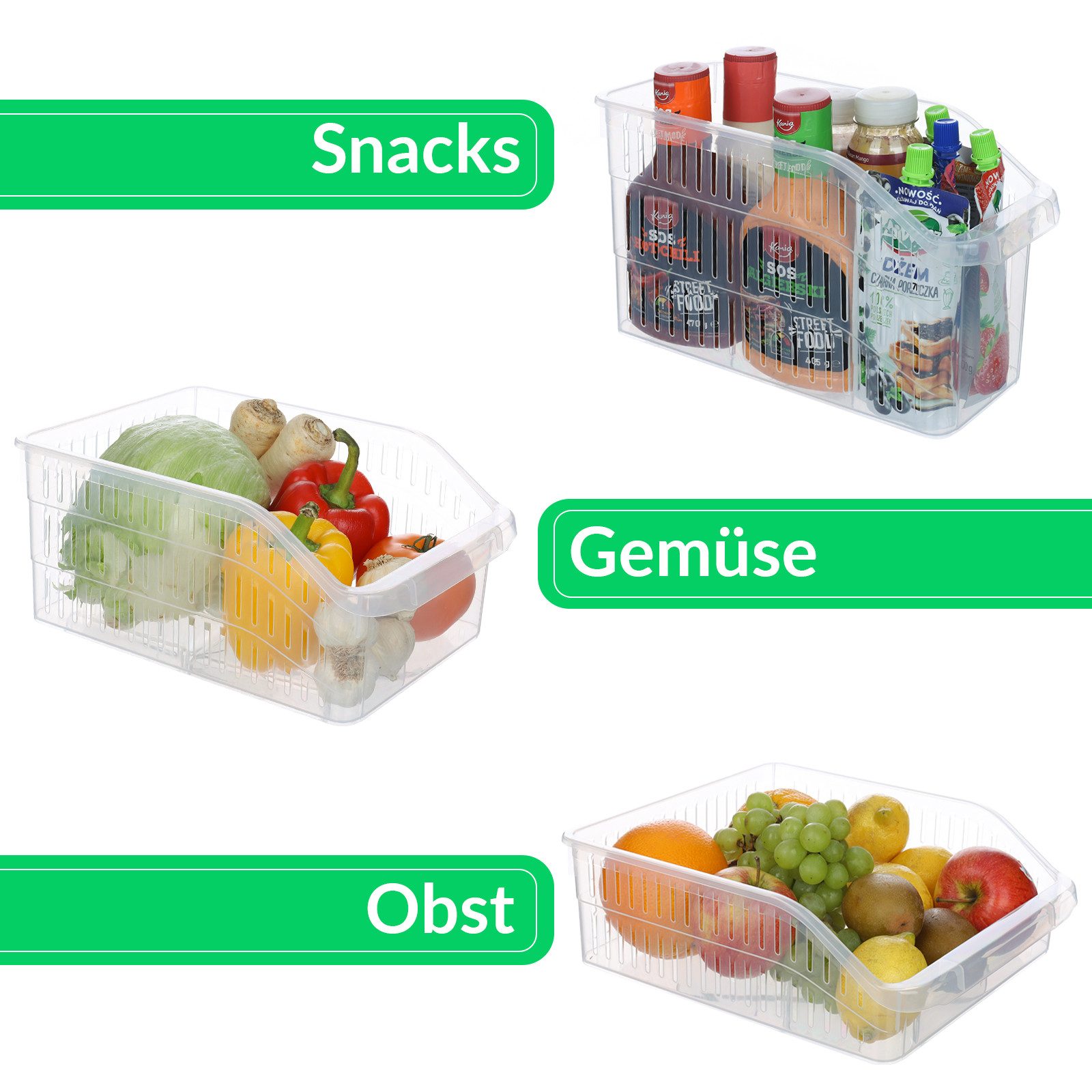 astor24 Aufbewahrungsbox 3er Set Kühlschrank Organizer günstig online kaufen