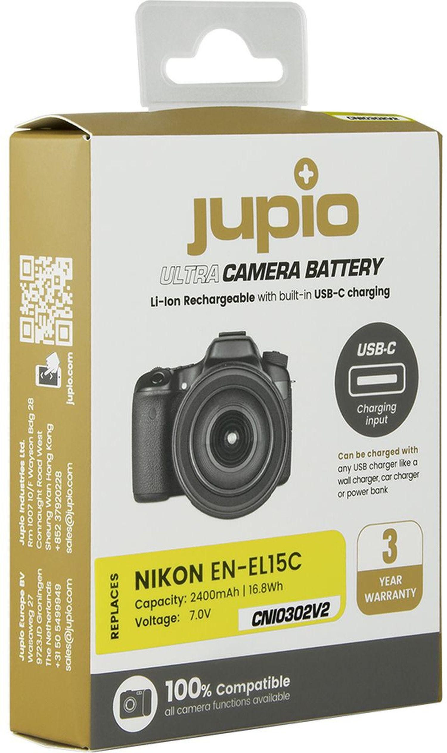 Jupio EN-EL15C *ULTRA C* USB-C input 2400mAh Akku