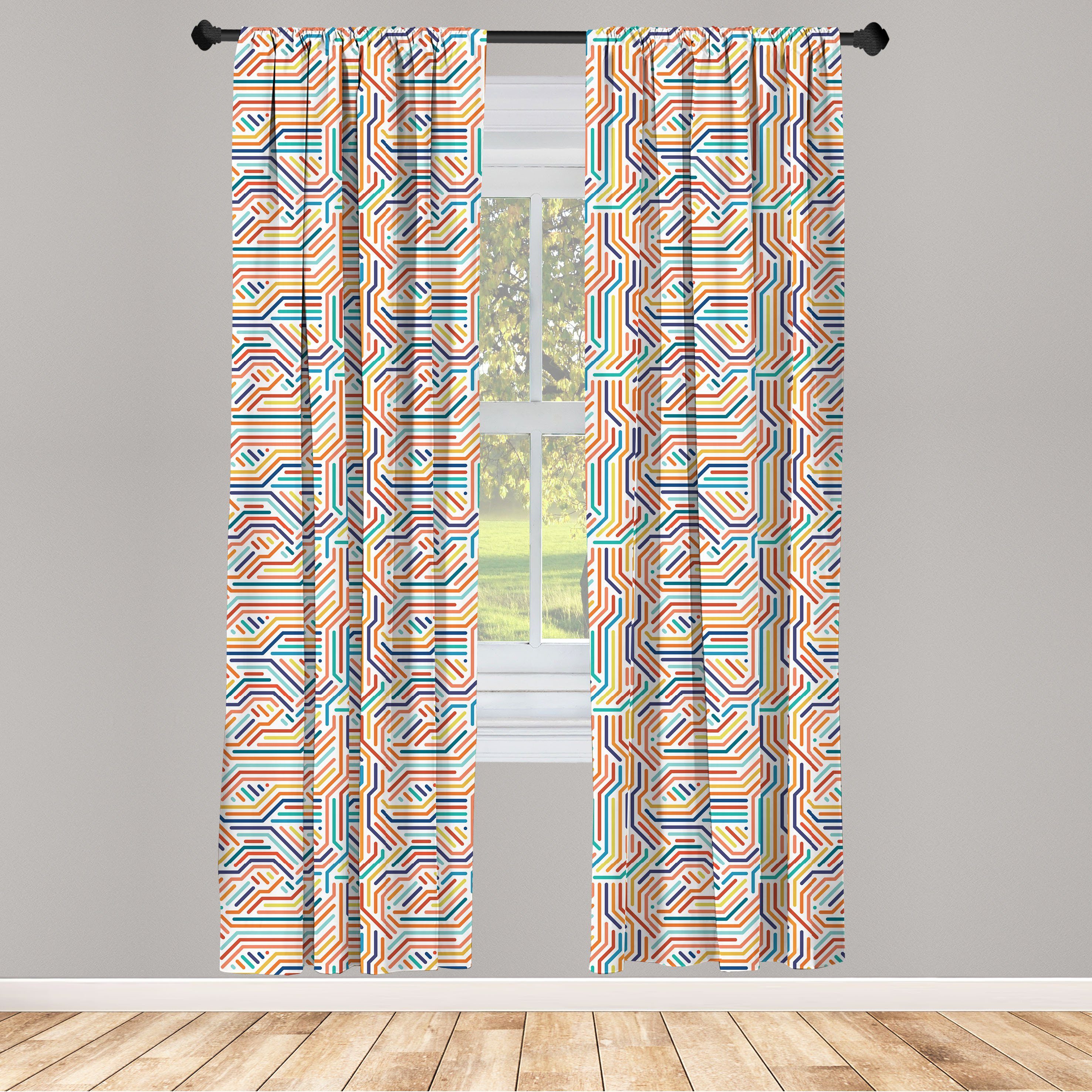 Gardine Vorhang Stripes für Moderne Abakuhaus, Wohnzimmer Microfaser, Dekor, Abstrakt Vivid Schlafzimmer