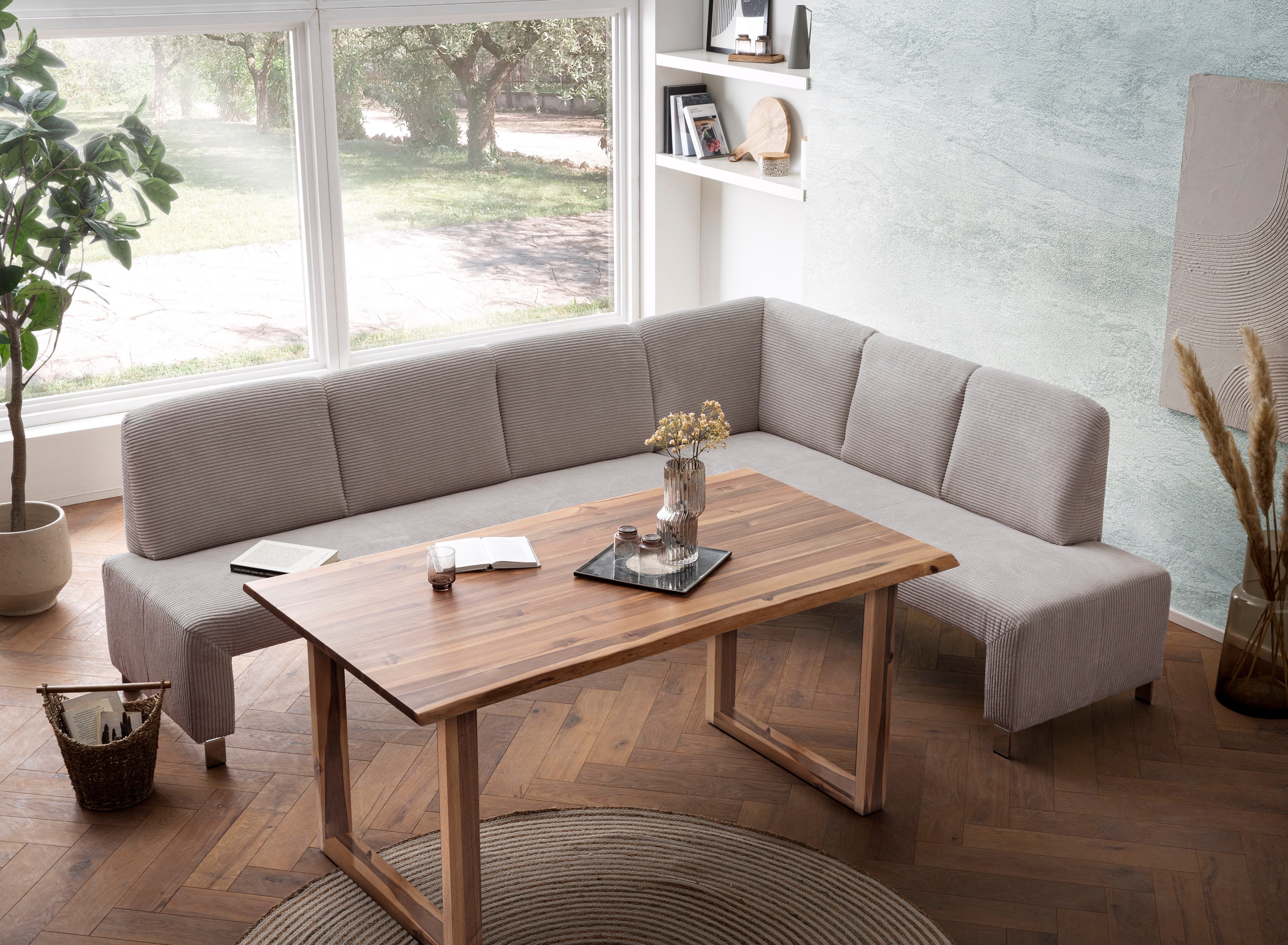 exxpo - sofa fashion Eckbank Intenso, modern, wahlweise in Leder oder Textil, 264/197 cm (B/T), hohe Bodenfreiheit, frei im Raum stellbar, hoher Sitzkomfort