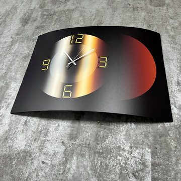 dixtime Wanduhr Wanduhr XXL 3D Optik Dixtime braun bronze Kreis 50x70 cm leises Uhrwer (Einzigartige 3D-Optik aus 4mm Alu-Dibond)