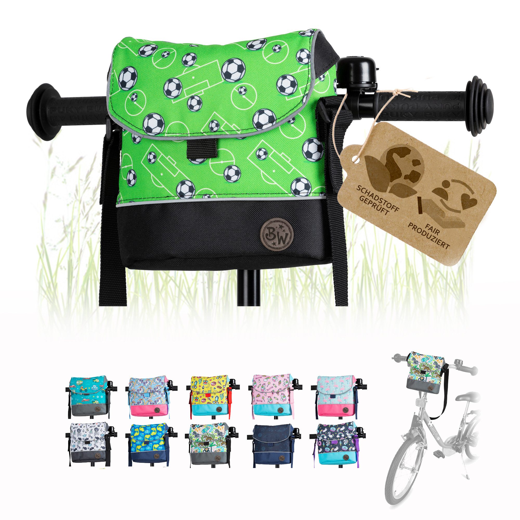 BambiniWelt by Rafael K. Lenkertasche Lenkertasche Tasche kompatibel mit Puky Woom Laufrad Roller Fahrrad