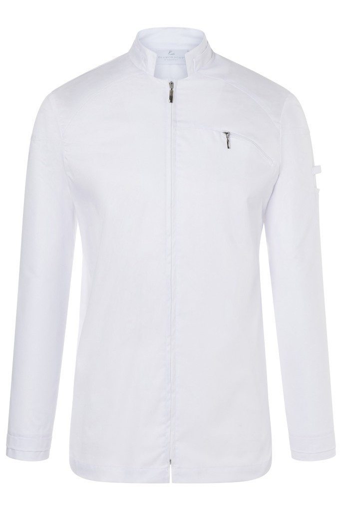 Kochjacke KARLOWSKY Herren Kochjacke DIAMOND-CUT® Avantgarde Zipper Weiß