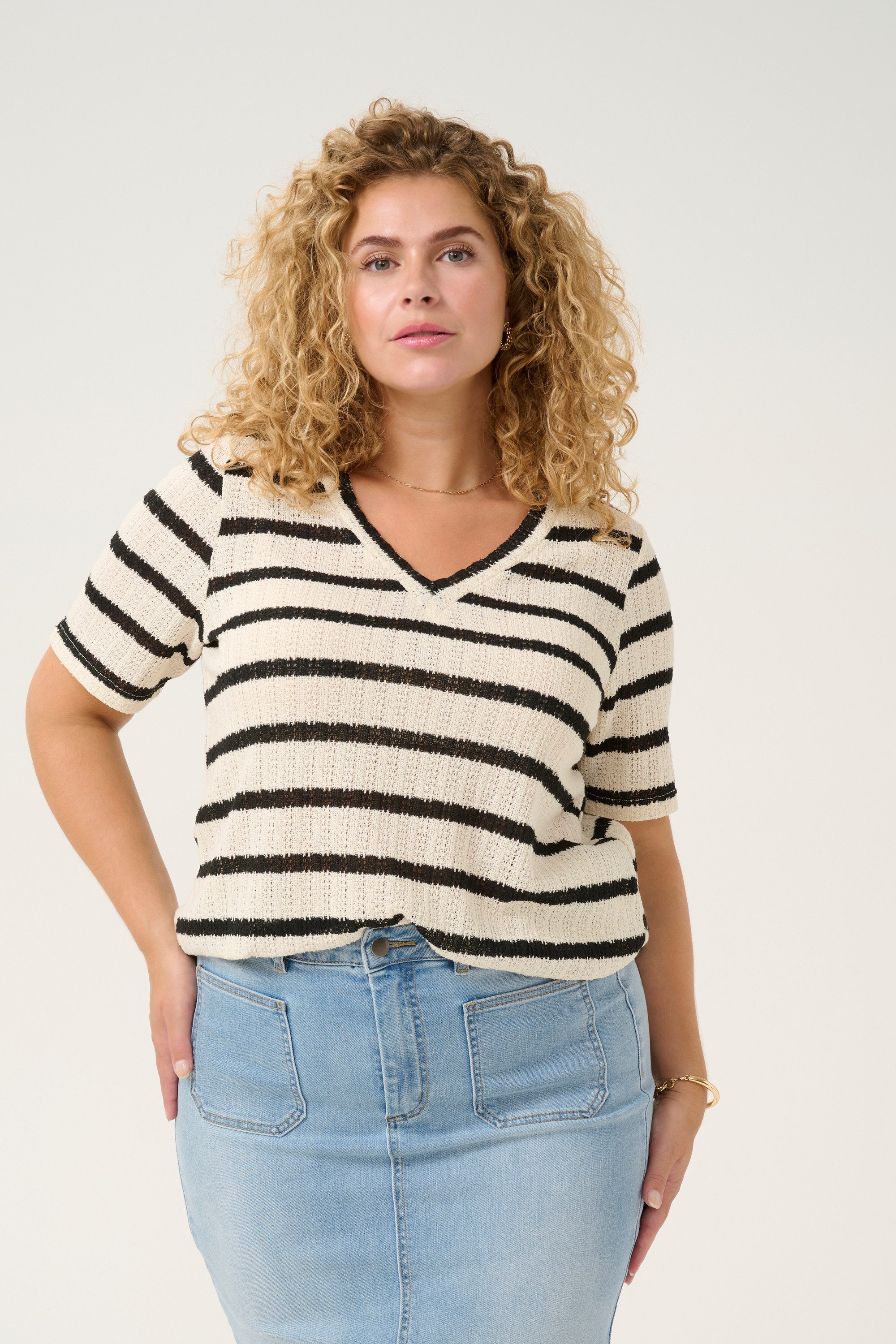 KAFFE Curve T-Shirt T-shirt KCedina Große Größen