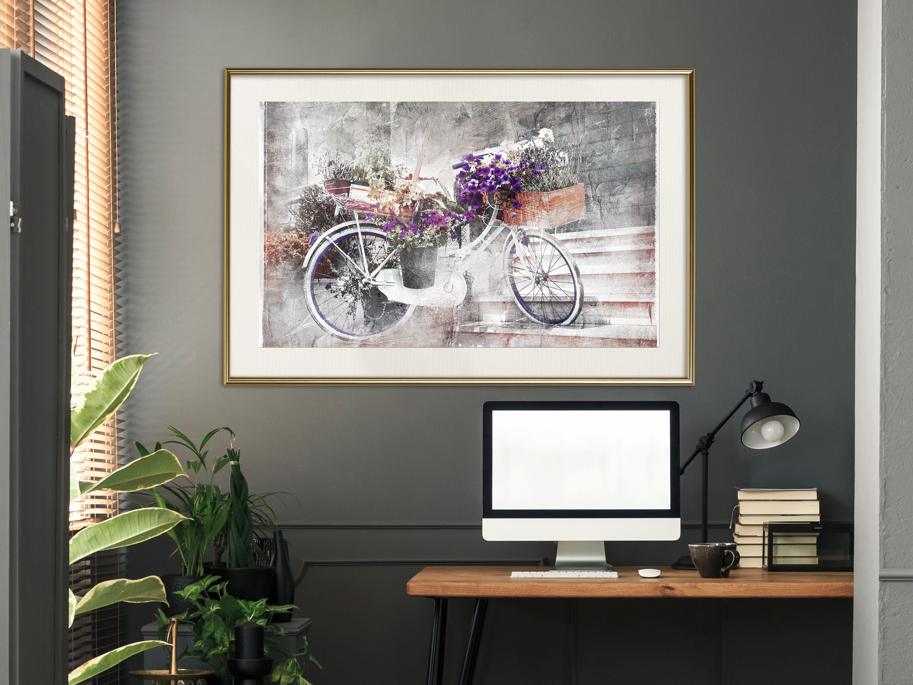 Artgeist Poster Floral Bike []