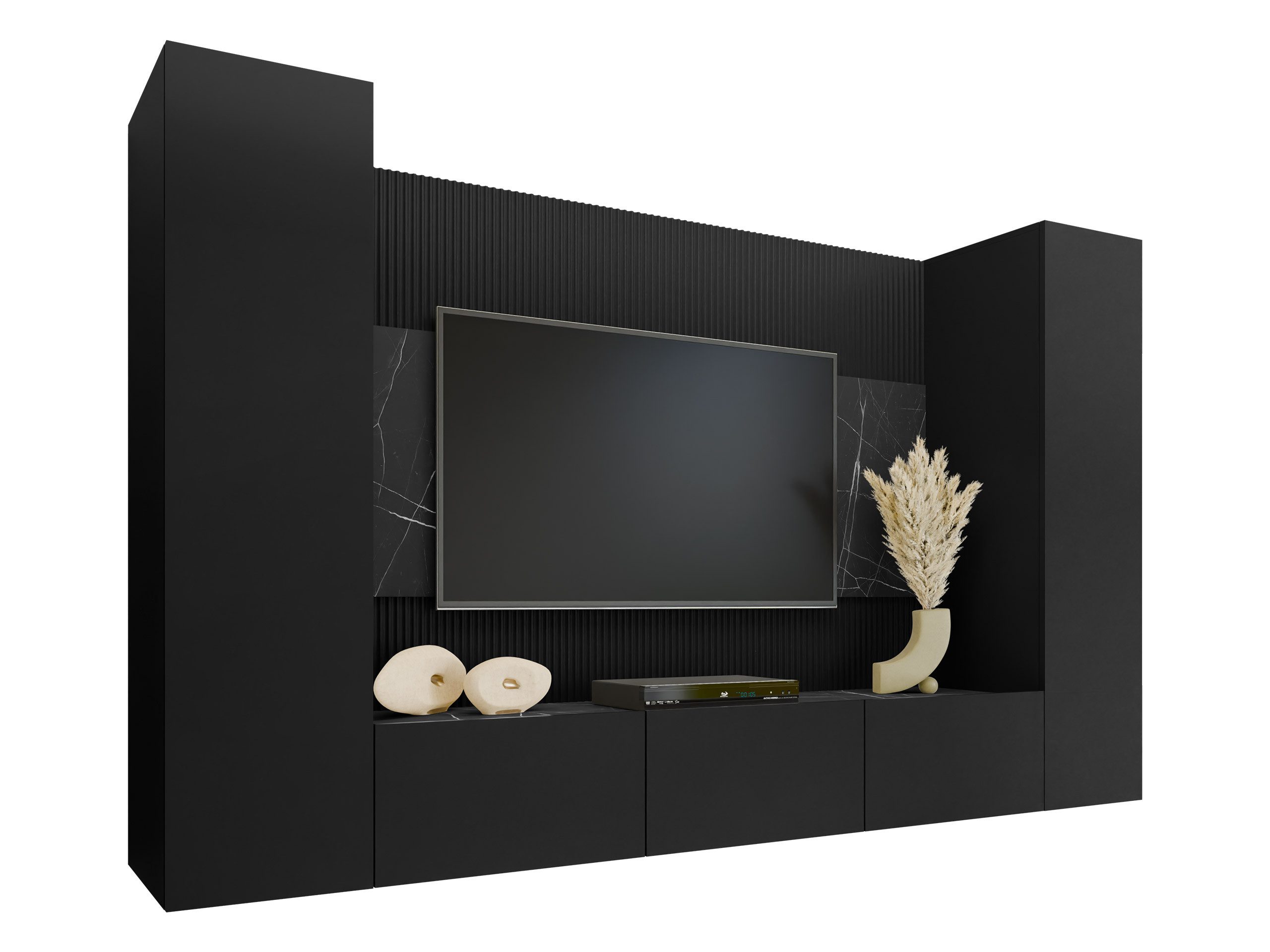 MIRJAN24 Wohnwand Deromi V, (4er-Set, TV-Lowboard, 2x Hängeschrank), Griffl günstig online kaufen