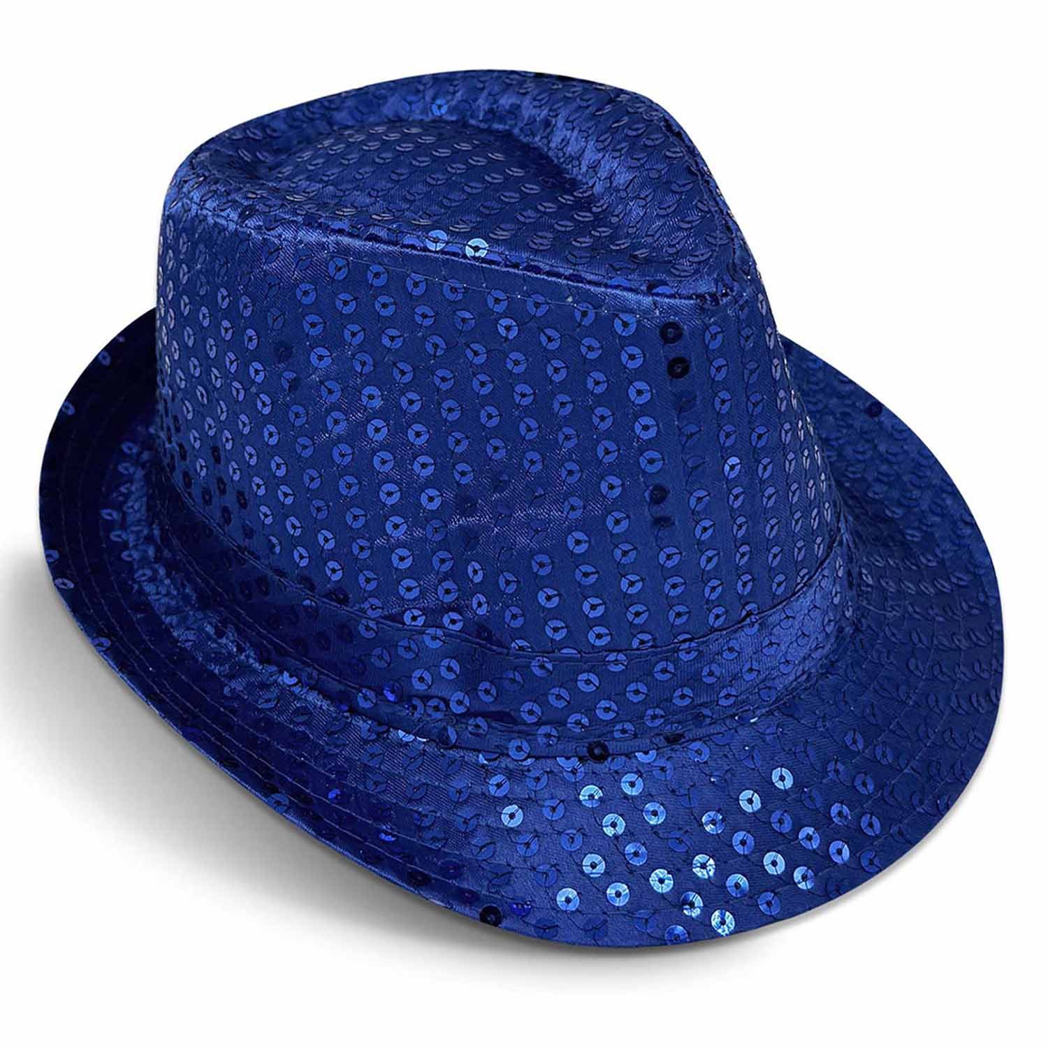 Party Factory Kostüm Pailletten Hut Blau Einheitsgröße für Erwachsene, mit glitzernden Pailletten versehen