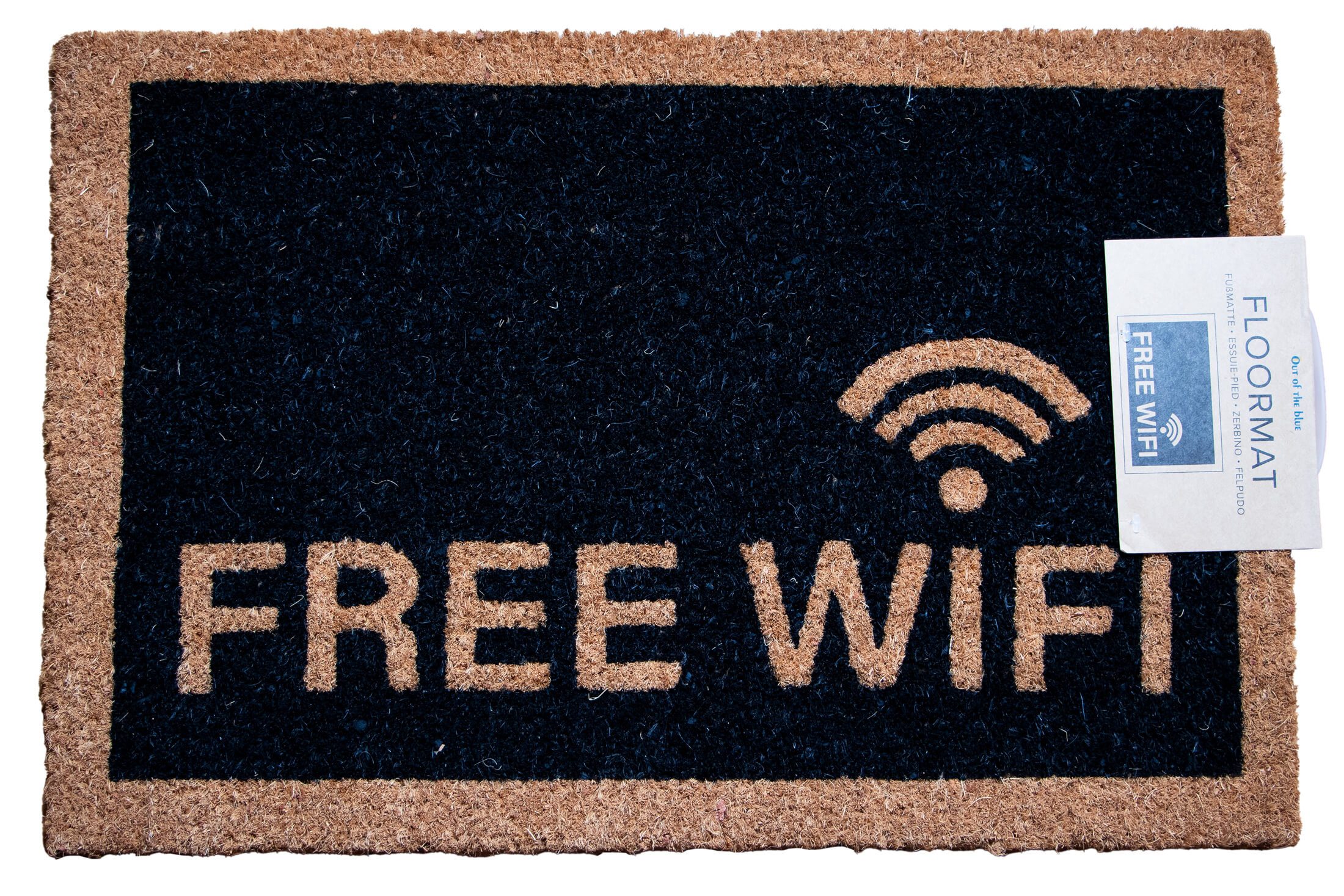 Out of the Blue Fußmatte Fußabtreter Free WiFi Fußmatte 60x40cm Türvorleger Schmutzfangmatte, Rechteckig