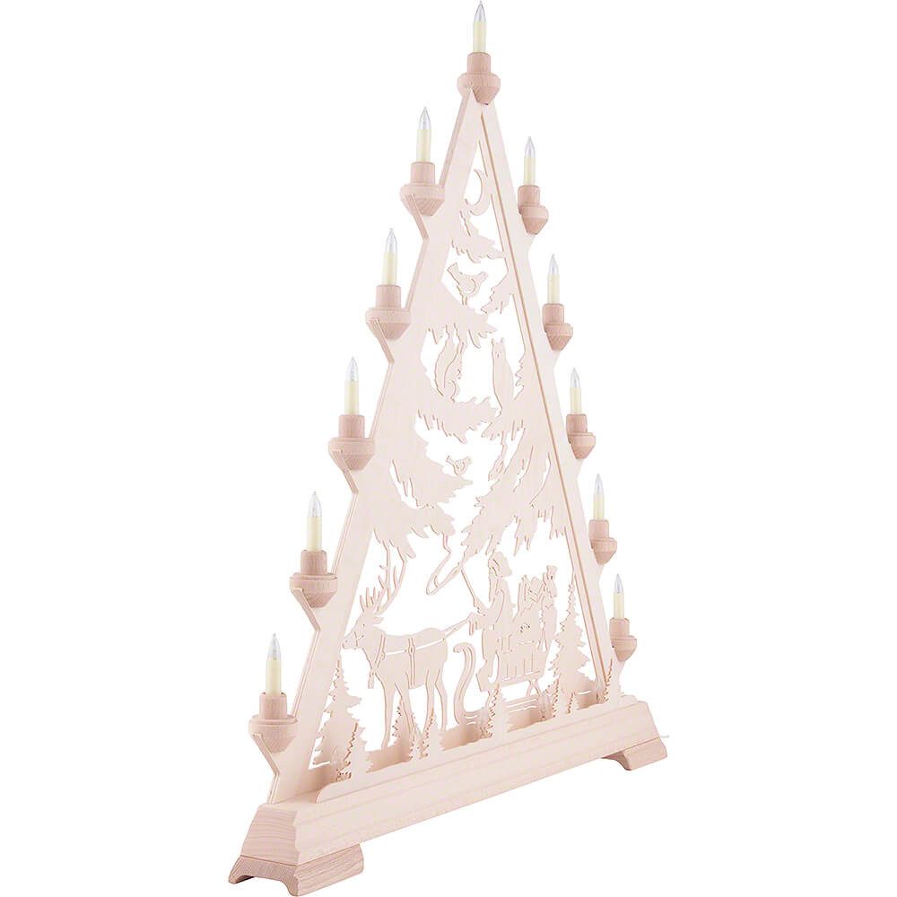 Kunstgewebe Taulin Schwibbogen Lichterspitze Nikolaus mit Schlitten (66cm) von Kunstgewerbe Taulin