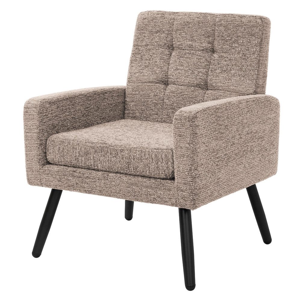 ML-DESIGN Loungesessel Sessel Wohnzimmer, Relaxsessel mit Armlehnen, Fernsehsessel Lesesessel, Polstersessel bis 150 kg, Stahlbeinen, 66,5 x 80 x 63,5 cm, Braun