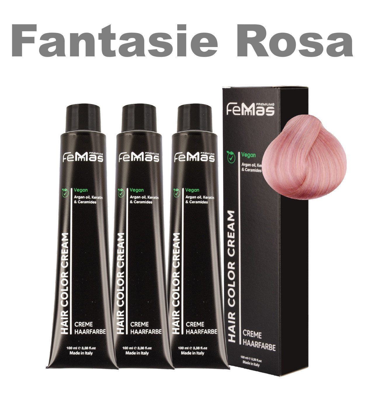 Femmas Premium Haarfarbe FemMas professionelle Haarfarbe mit Arganöl 3 x 100 ml