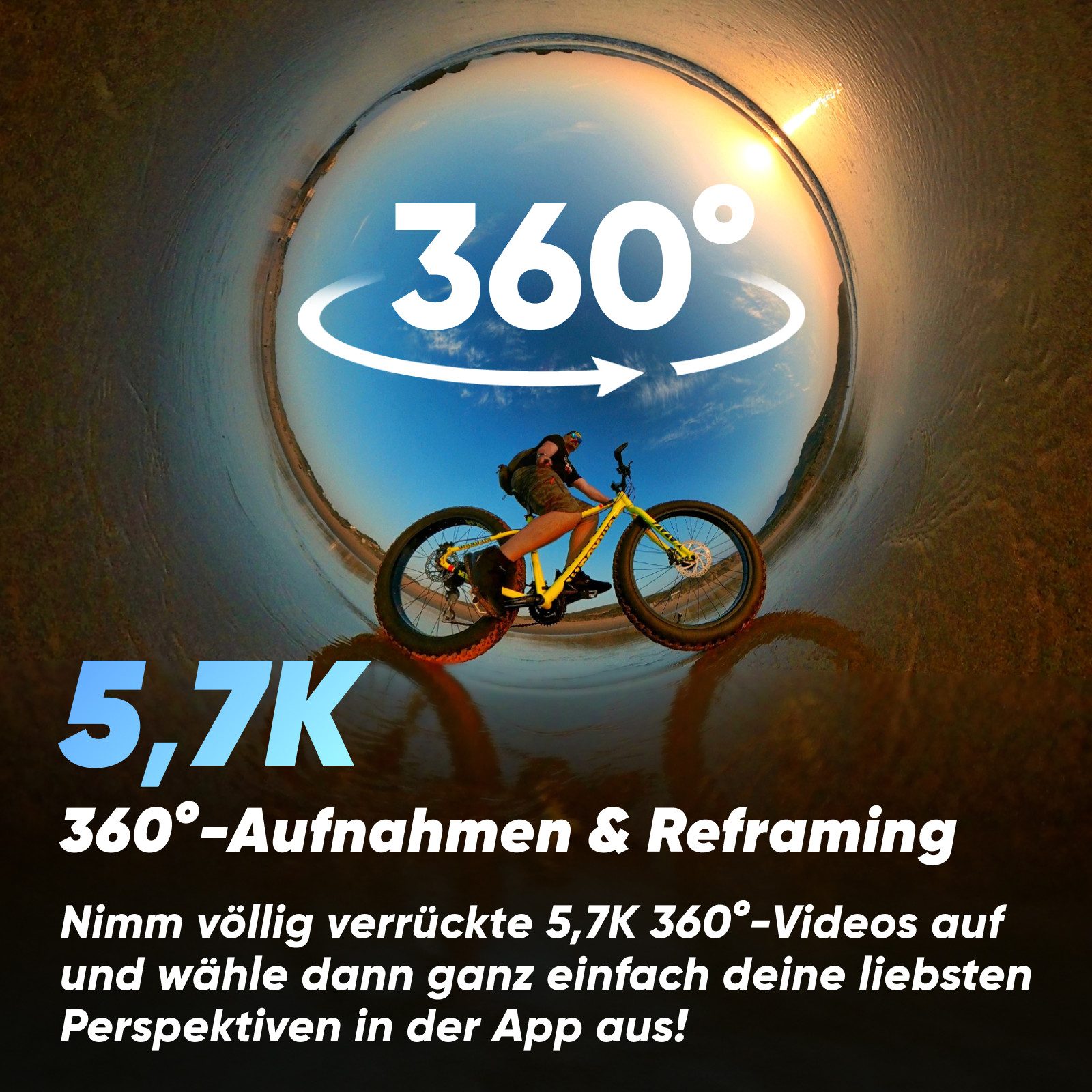 Insta360 Insta360 X3 - wasserdichte 360° Action Kamera Action Cam (5.7K, Bluetooth, Wi-Fi)