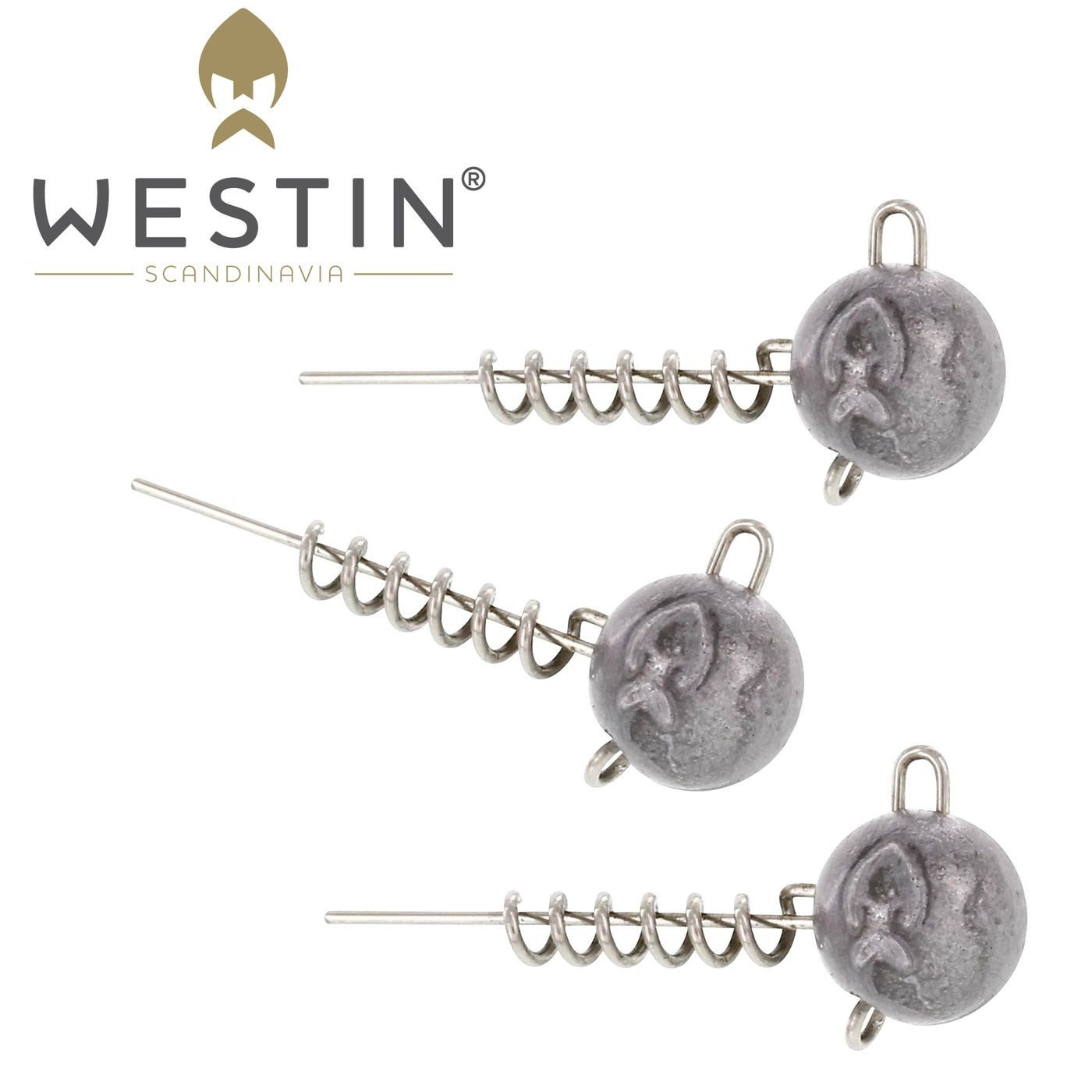 Jighaken Westin ScrewIn Natural - 3 Jigköpfe mit Schraubkopf