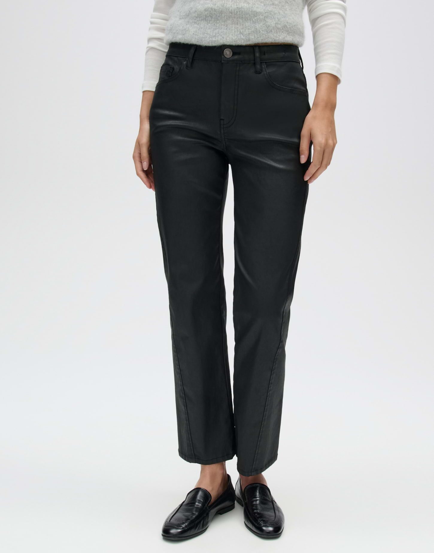 OPUS 5-Pocket-Jeans Miva heritage aus robustem Denim Gerader Beinverlauf mit Coating und leichtem Glanz