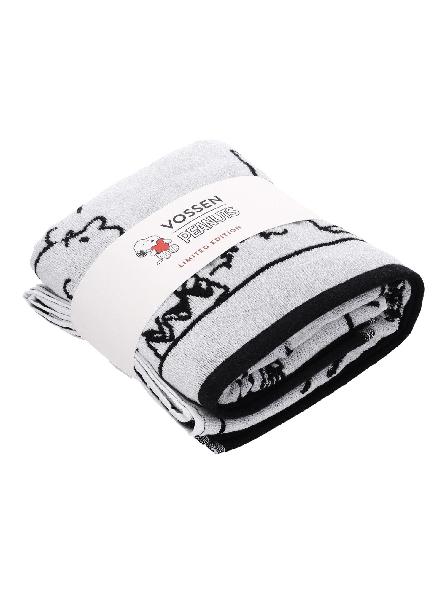 Vossen Duschtuch Duschtuch Peanuts Moments, Jacquard (Stück, 1-St), elegant in Schwarz-Weiß