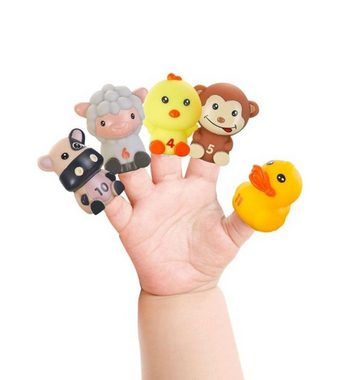 XDeer Handpuppe Baby Spielzeug - 6/10Tierfiguren Fingerpuppen Spielzeug (6-tlg), Lernspielzeug Spielzeug, Geschenk für Junge und Mädchen