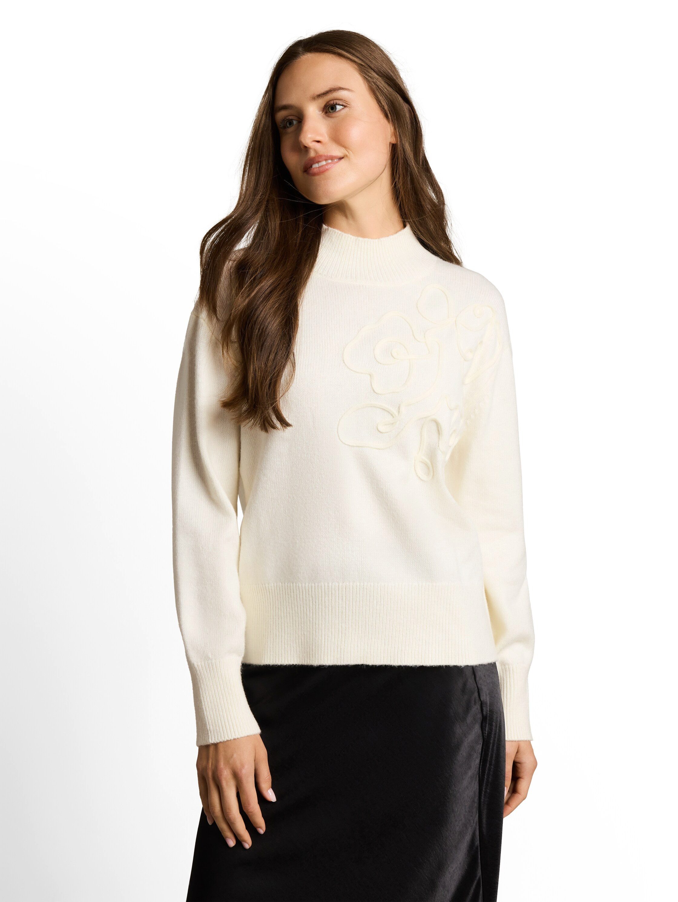 TOM TAILOR Strickpullover Oversized Florale 3D-Applikation
