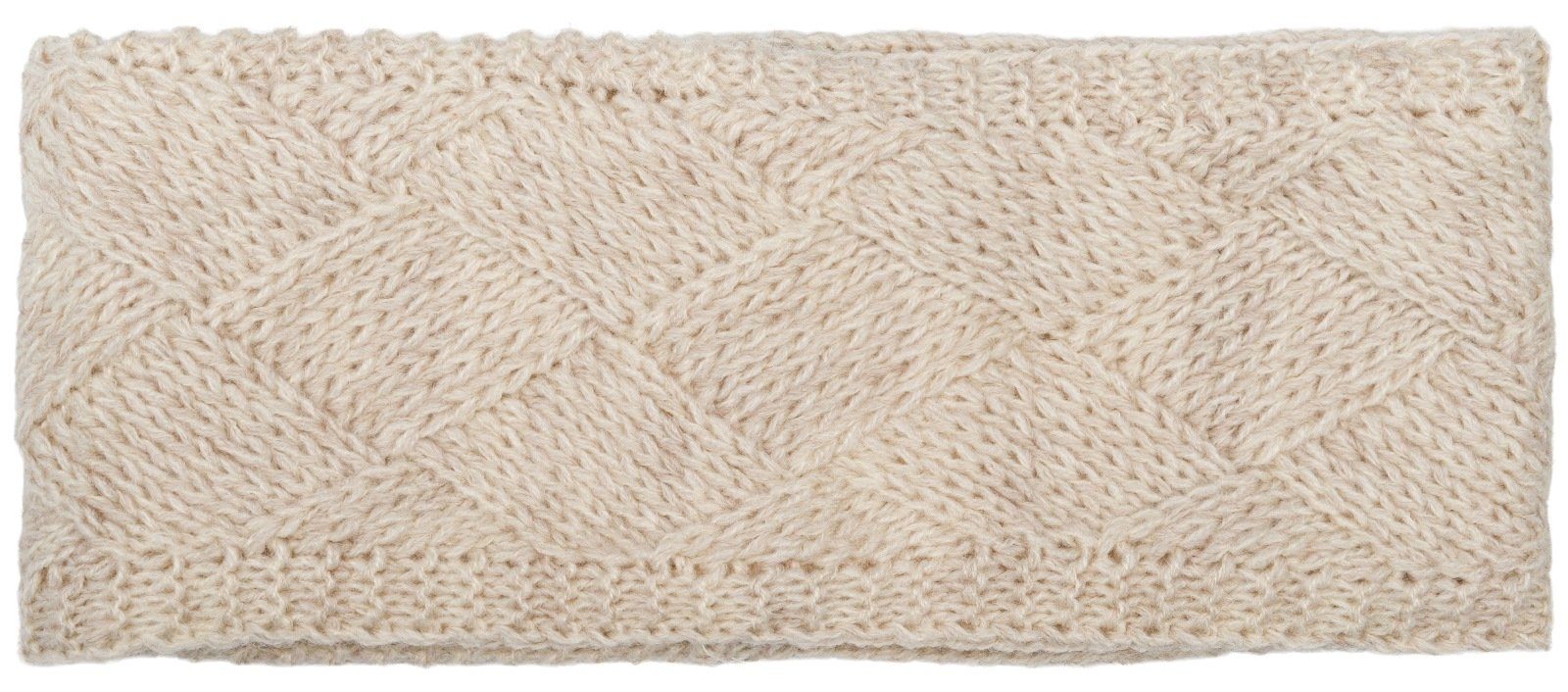 styleBREAKER Stirnband (1-St) Muster Stirnband Strick Rauten Beige mit