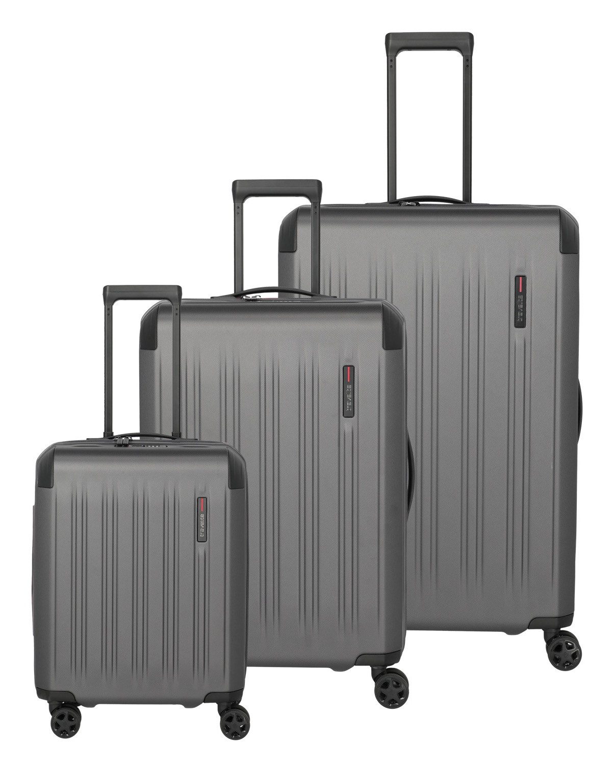 travelite Чемоданы на колесах et DYNAMIIC S+/M/L, verschiedene Farben, 4 Rollen, (Set, 3 tlg., S+/M/L), Hartschalen-Koffer ABS Volumenerweiterung