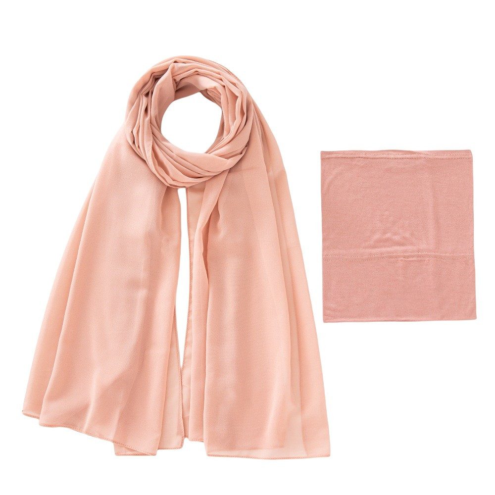 Zaewry Modeschal 2 Stück Hijab Kopftuch Für Damen,Chiffon Hijab Set, Modern Kopftücher