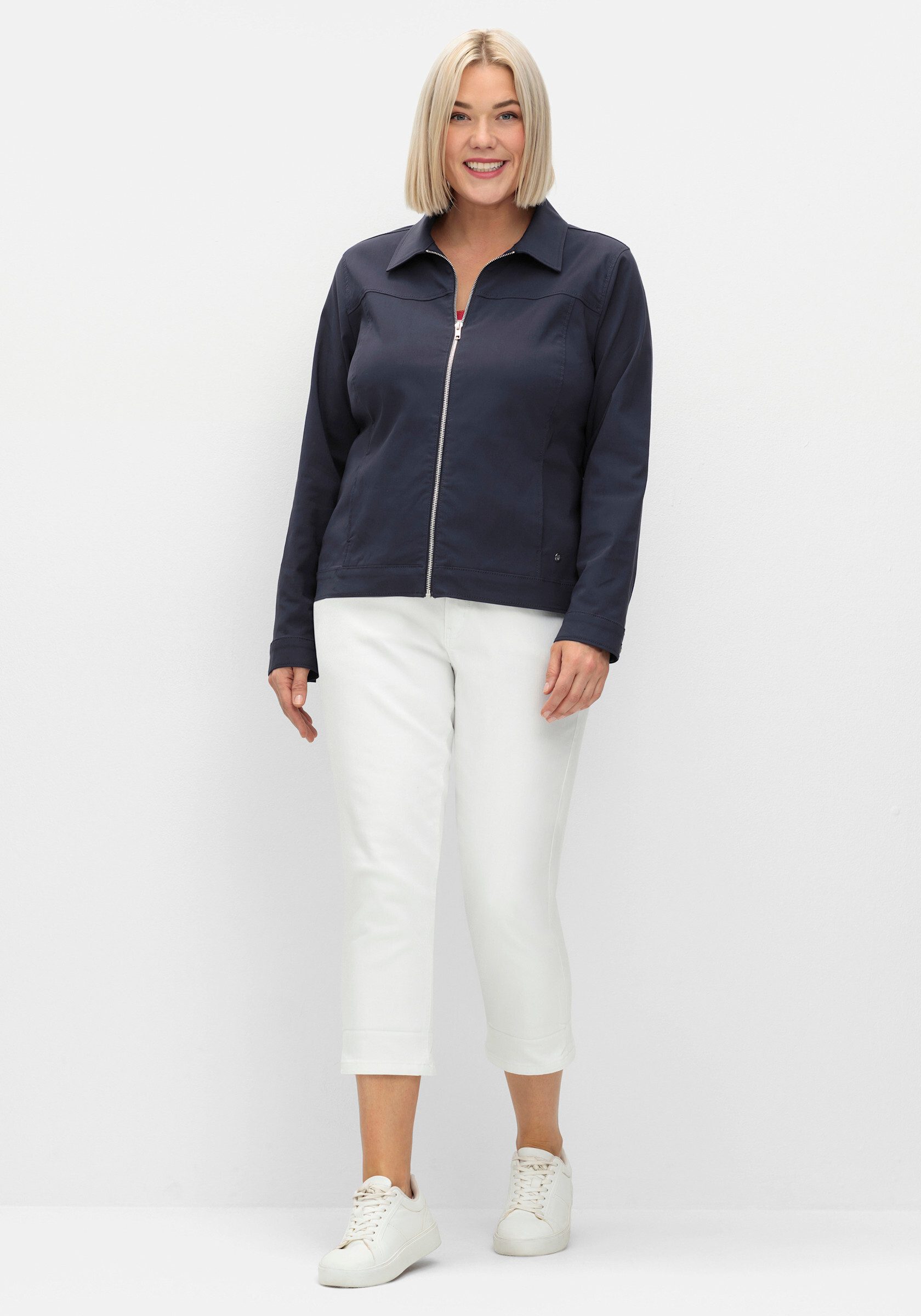 Sheego Allwetterjacke Kurzjacke . aus Bengalin, in taillierter Form günstig online kaufen