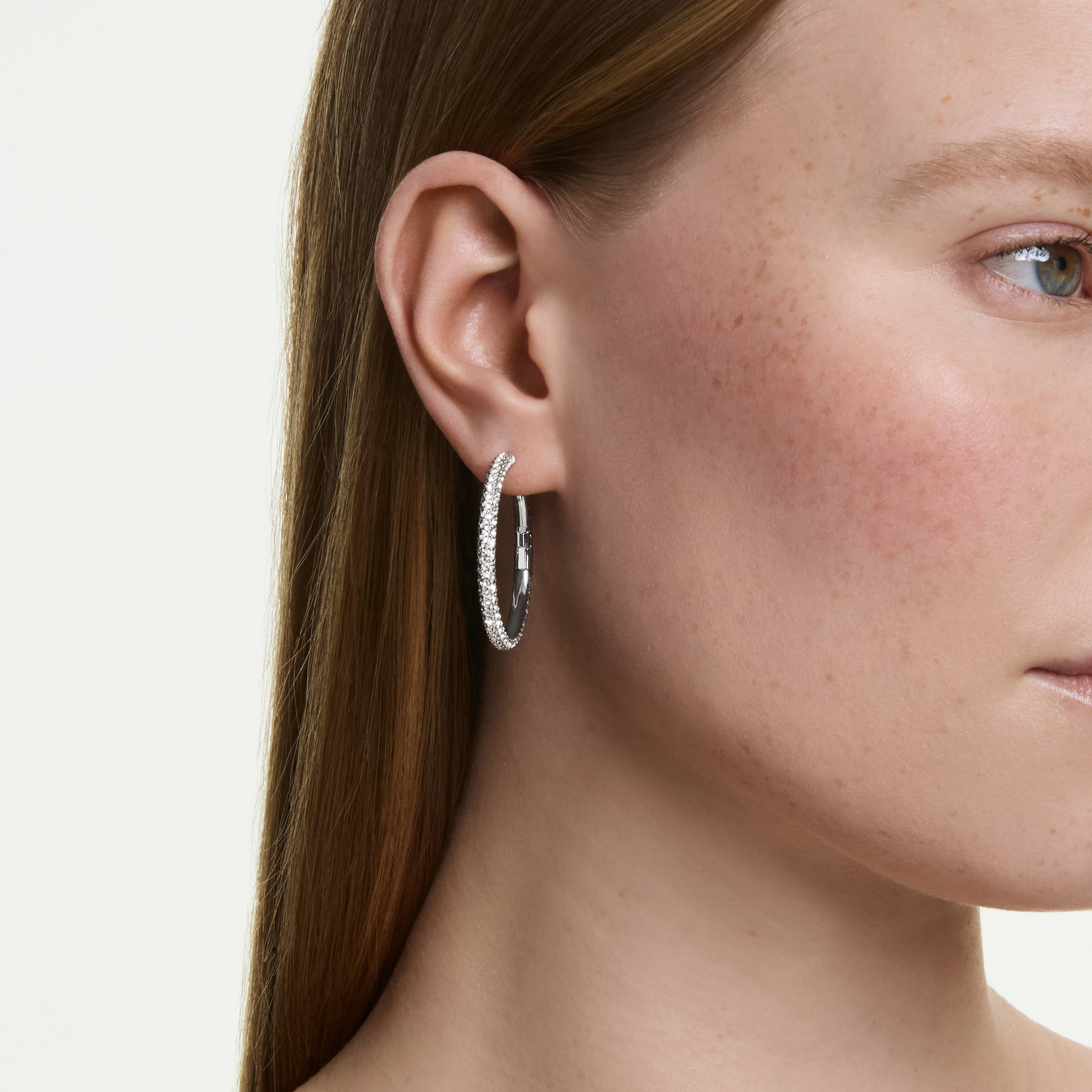 Swarovski Paar Creolen Schmuck Geschenk DEXTERA Ohrringe, mit Swarovski® Kristall – Bild 5 von 5