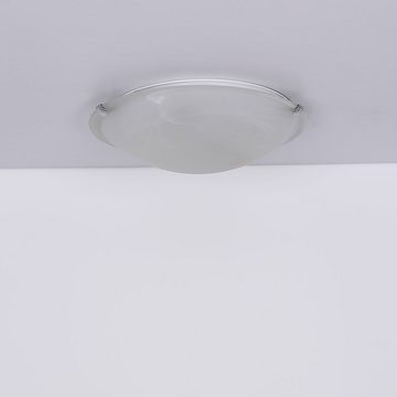 Globo Deckenstrahler, Leuchtmittel nicht inklusive, Deckenleuchte Wohnzimmerlampe Metall Glas weiß Alabaster-Optik D 40 cm