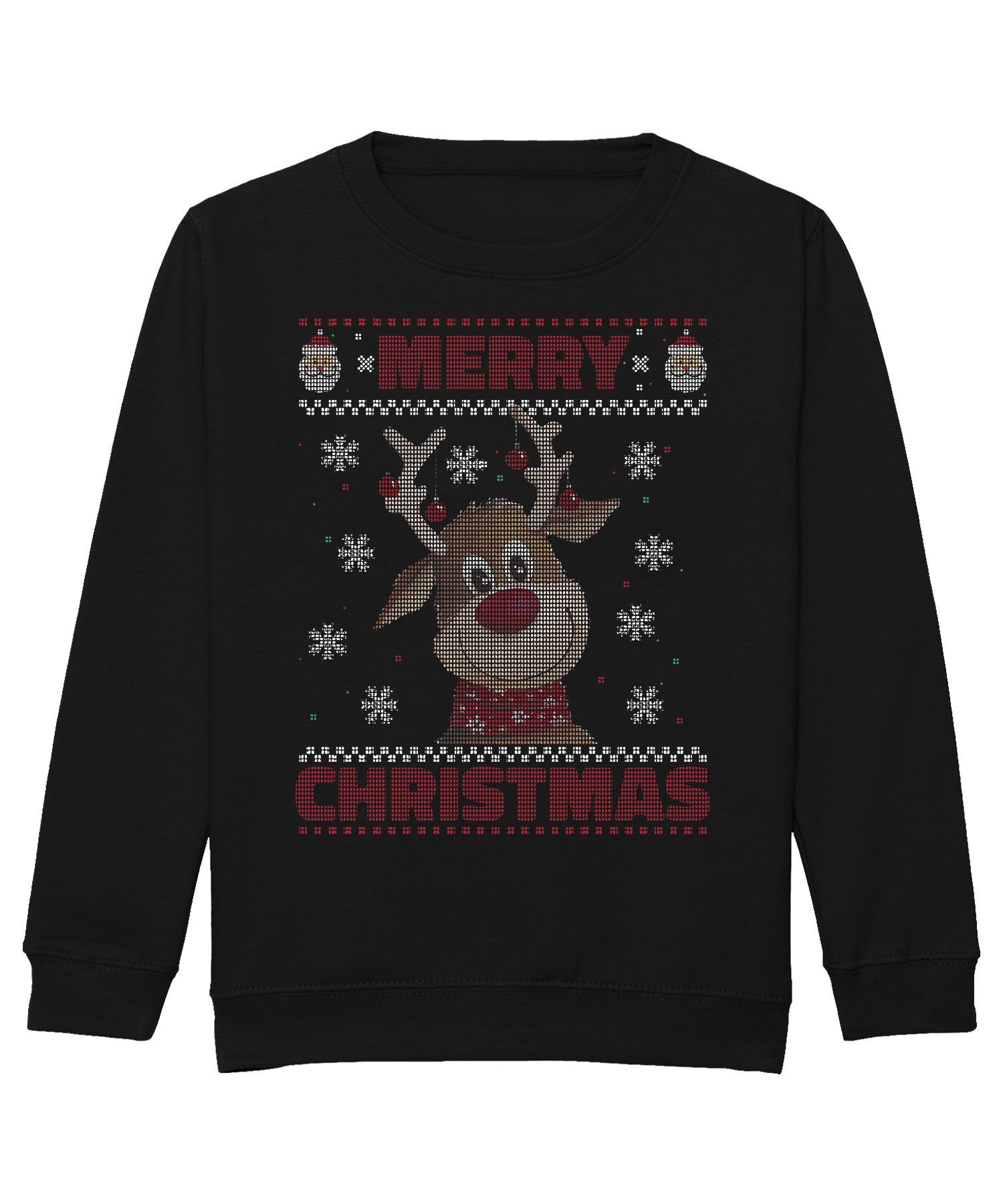 Quattro Ugly Kinder Formatee Sweatshirt (1-tlg) Merry Christmas Reh Stil Pullover süßes Christmas Rentier