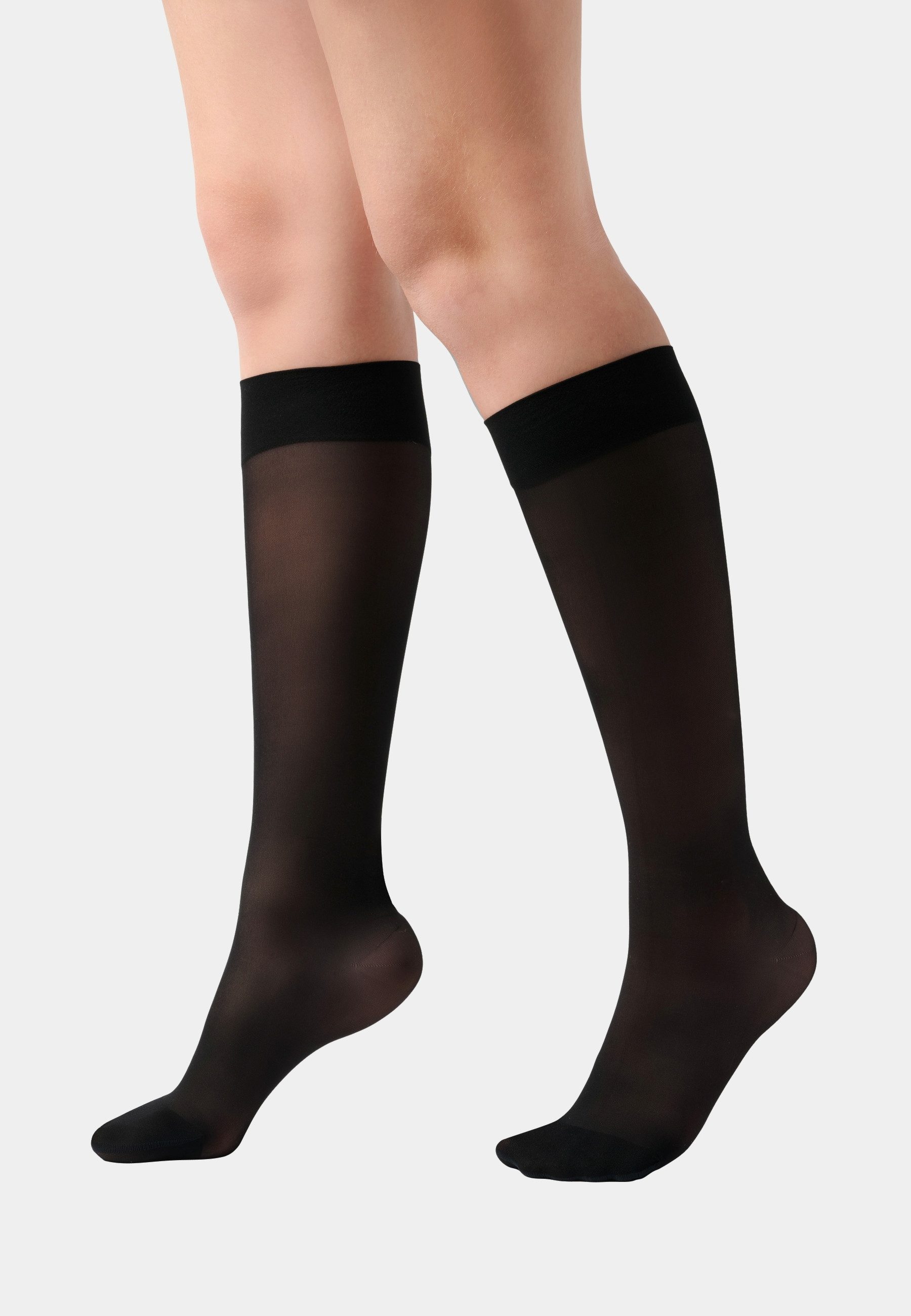 ITEM m6 Kniestrümpfe Invisible 15 DEN Echte Kompression, Nude-Look, ultrahaltbar, leicht, made in Germany