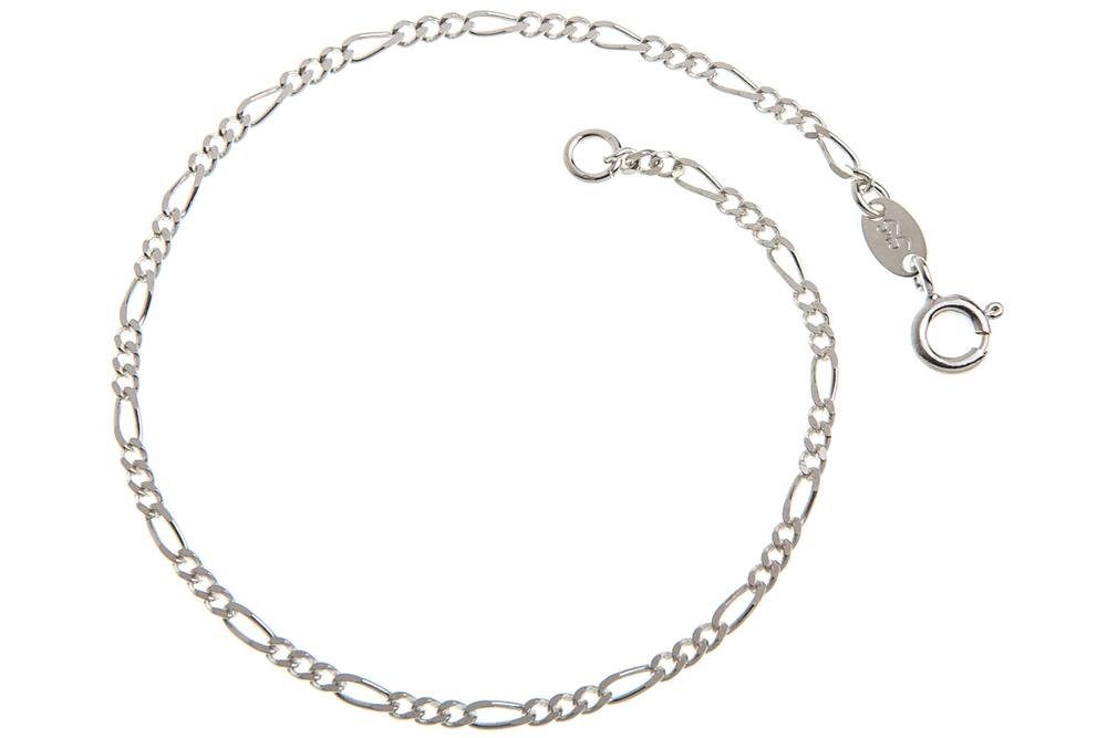 Silberkettenstore Silberarmband Figarokette Armband 2,2mm - 925 Silber, Länge wählbar von 16-25cm