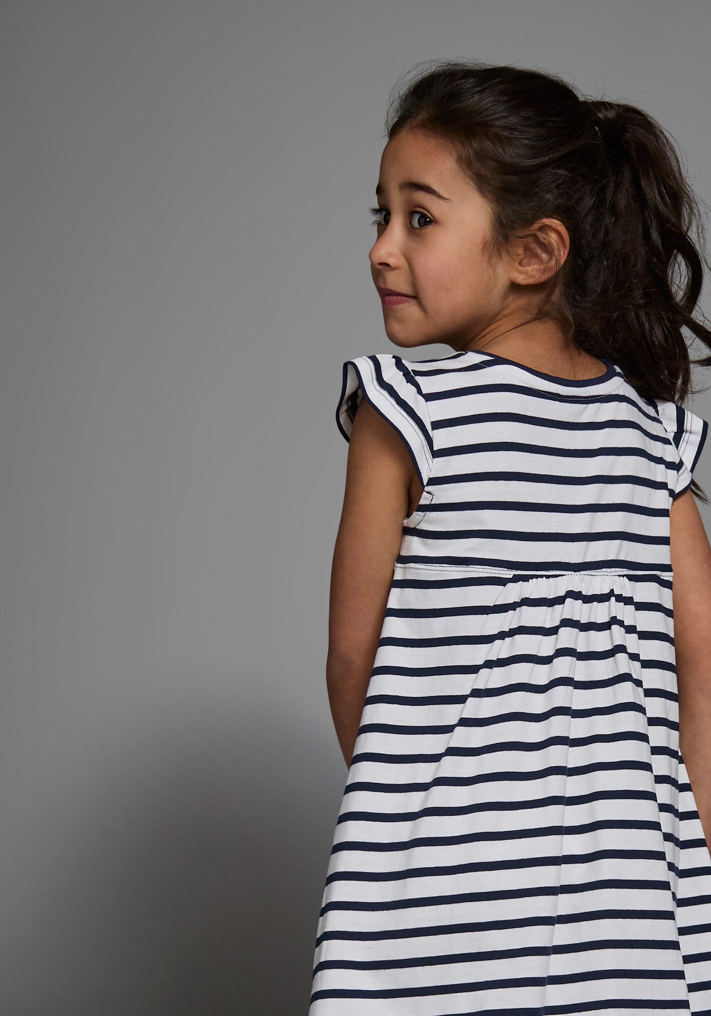 KIDSWORLD Jerseykleid für kleine Mädchen (Packung, 2-tlg., 2) kniefrei, modischer Stil, aus reiner Baumwolle, breite Träger