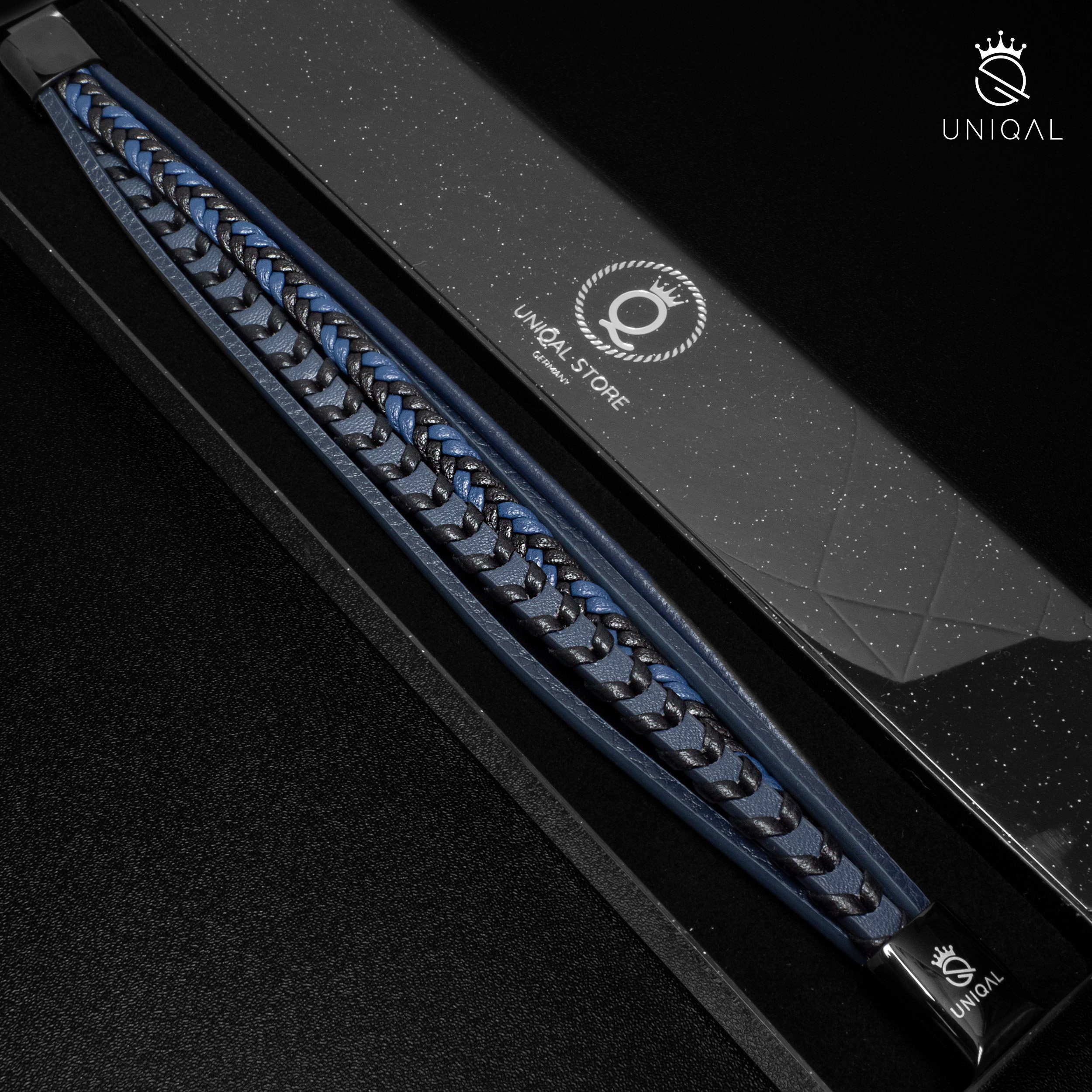 UNIQAL.de Lederarmband Lederarmband Herren "ARMARA" geflochten brown black elegant Rindsleder (Edelstahl, Echtleder, Casual Style, Handgefertigt)