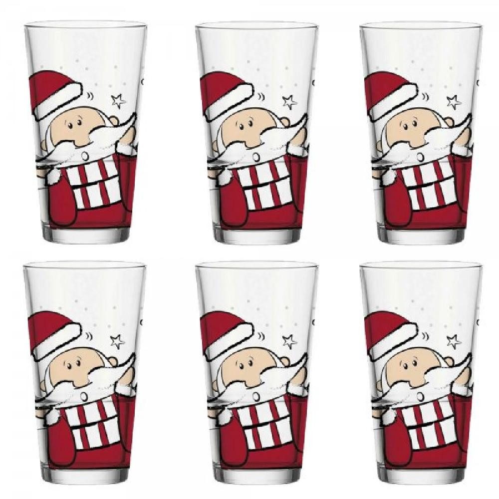 LEONARDO Geschirr Leonardo Trinkglas Becher Weihnachtsmann (6er-Set) günstig online kaufen