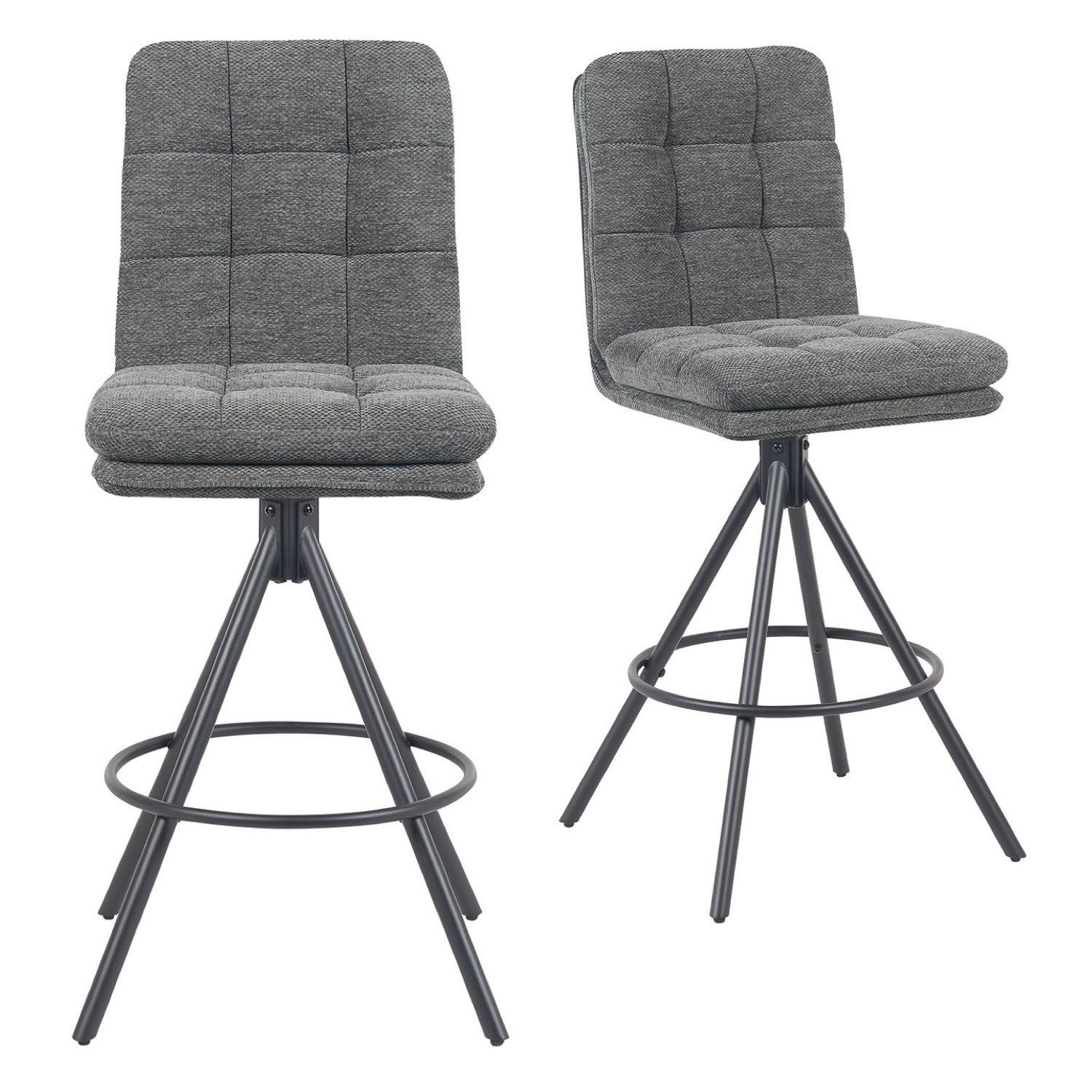 DUBI Möbel Высокие табуреты Juno, Schwarz 360° drehbar im 2er-Set